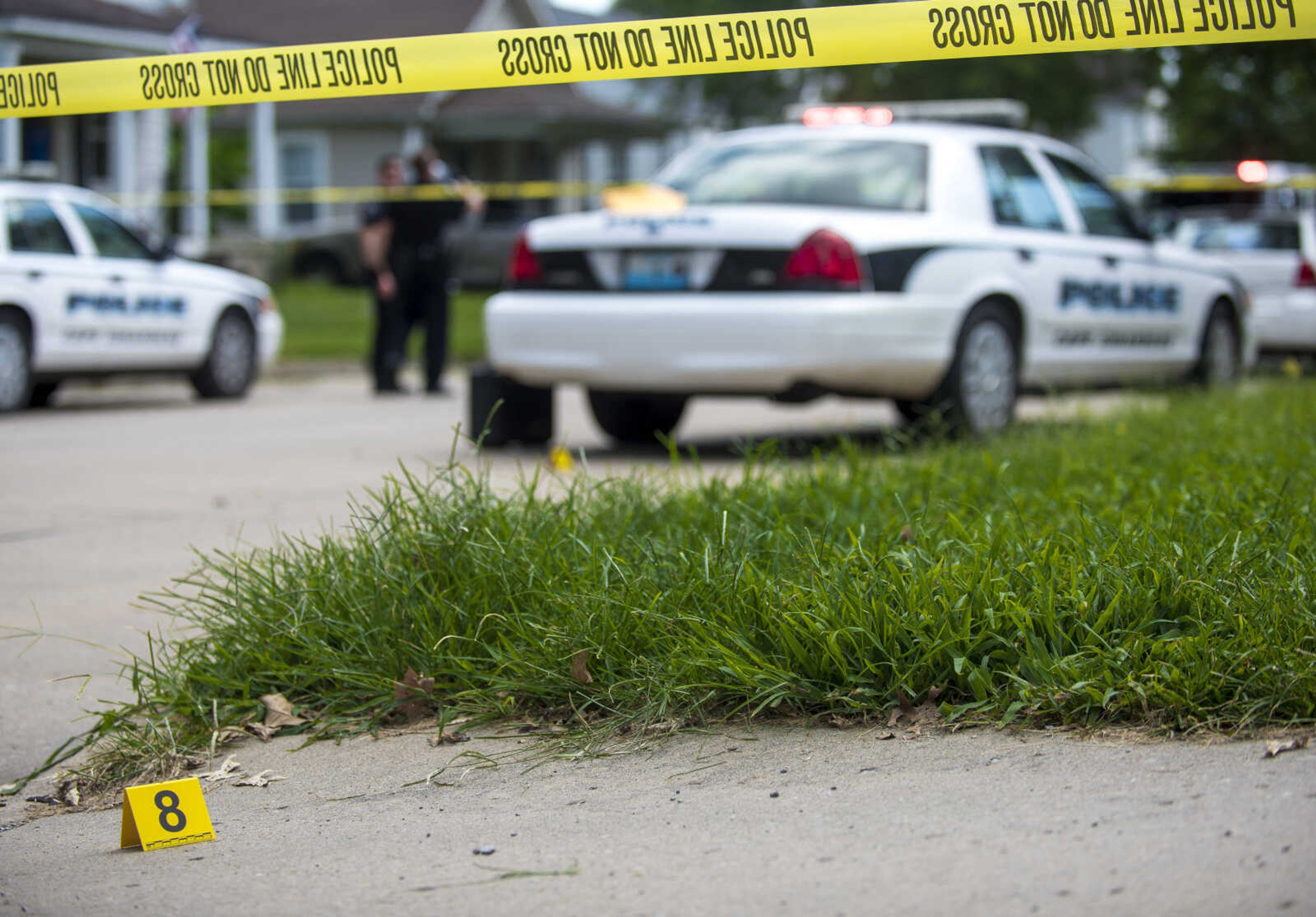 Cape Girardeau Police investigate a shooting Monday in the 100 block of South Park Avenue.