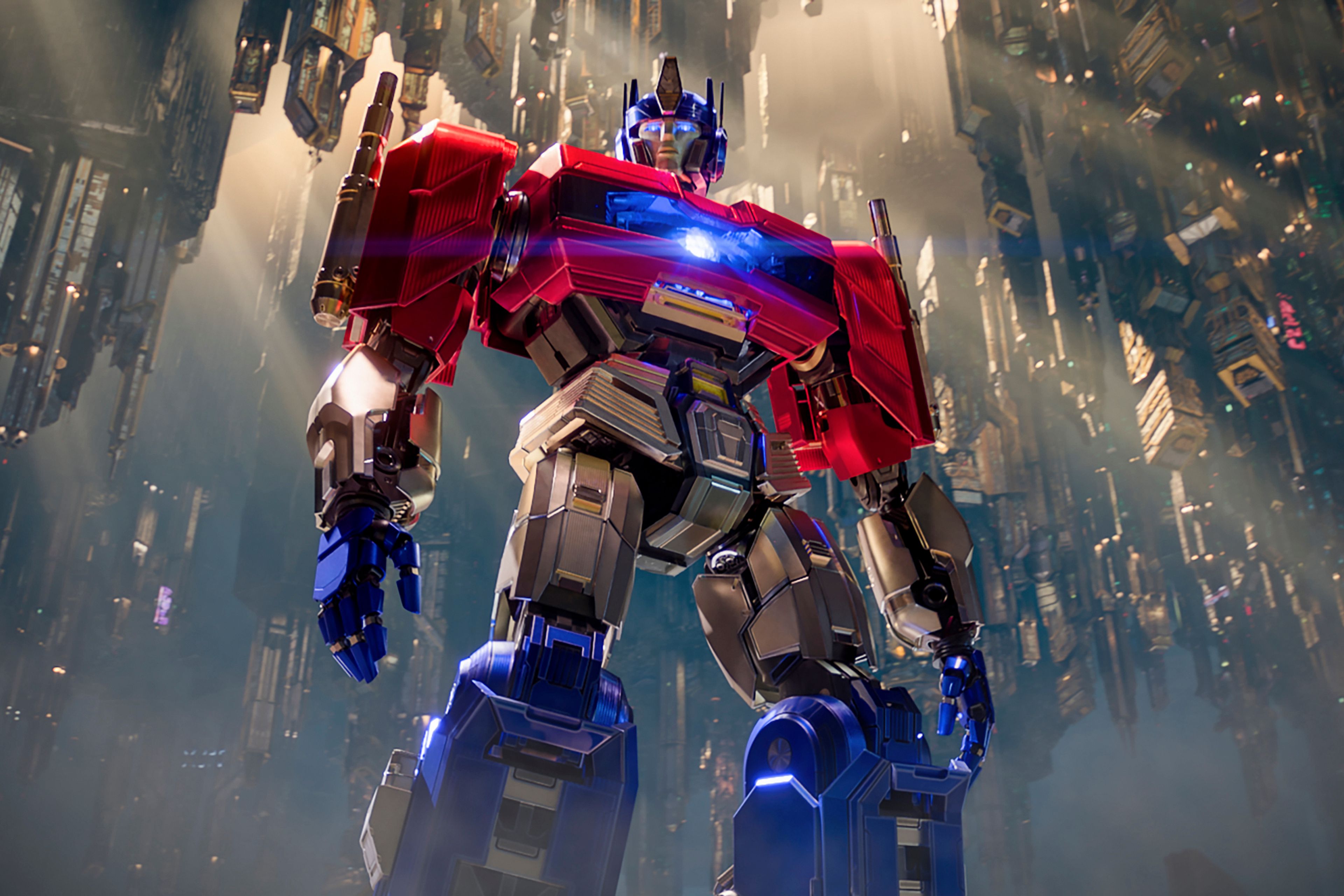 This image released by Paramount Pictures shows character Orion Pax/Optimus Prime, voiced by Chris Hemsworth, in a scene from "Transformers One." (Paramount Pictures via AP)