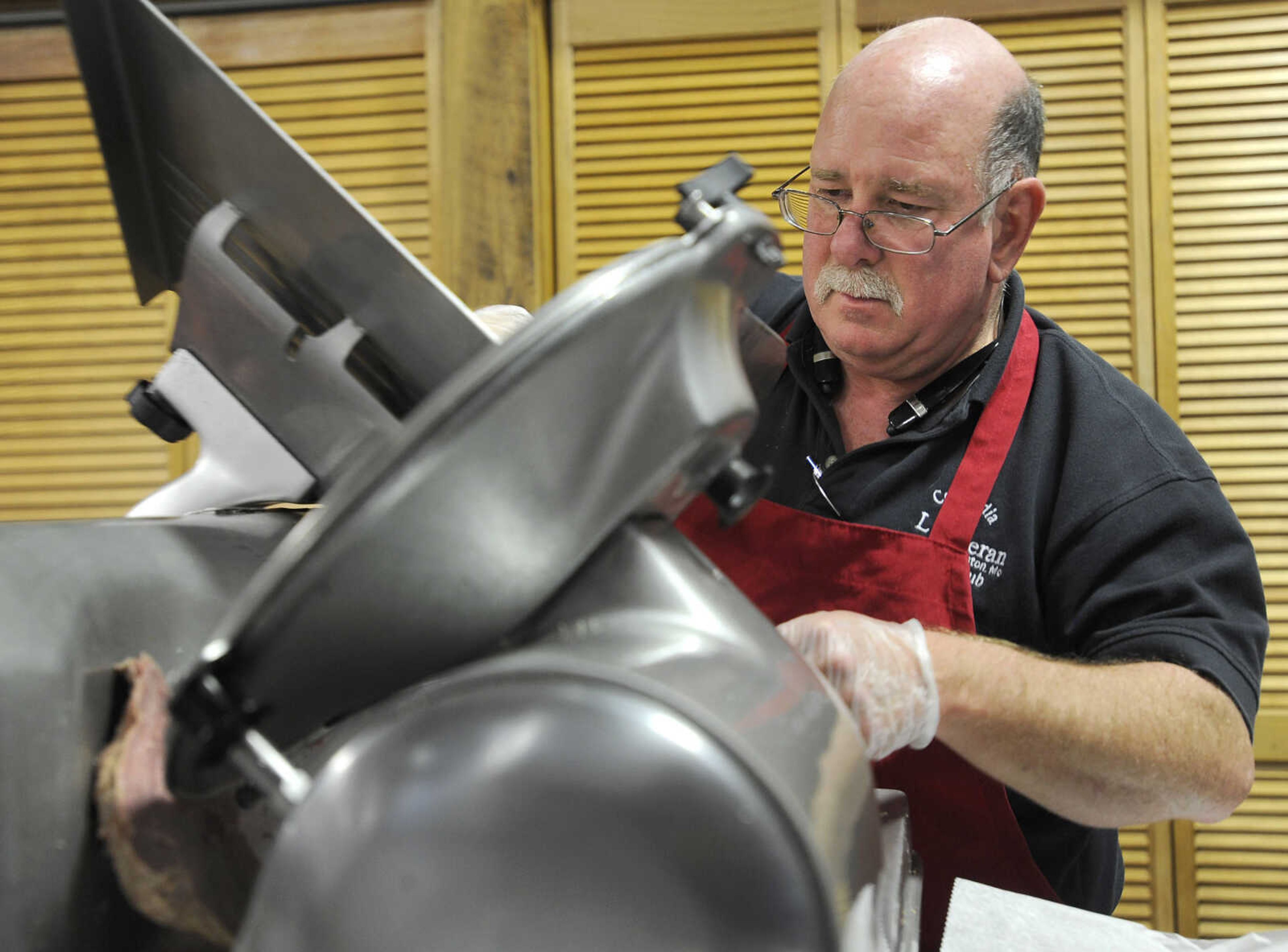 FRED LYNCH ~ flynch@semissourian.com
George Carey slices meat in the deli March 18, 2017 at M Kay Supply Co. in Benton, Missouri.