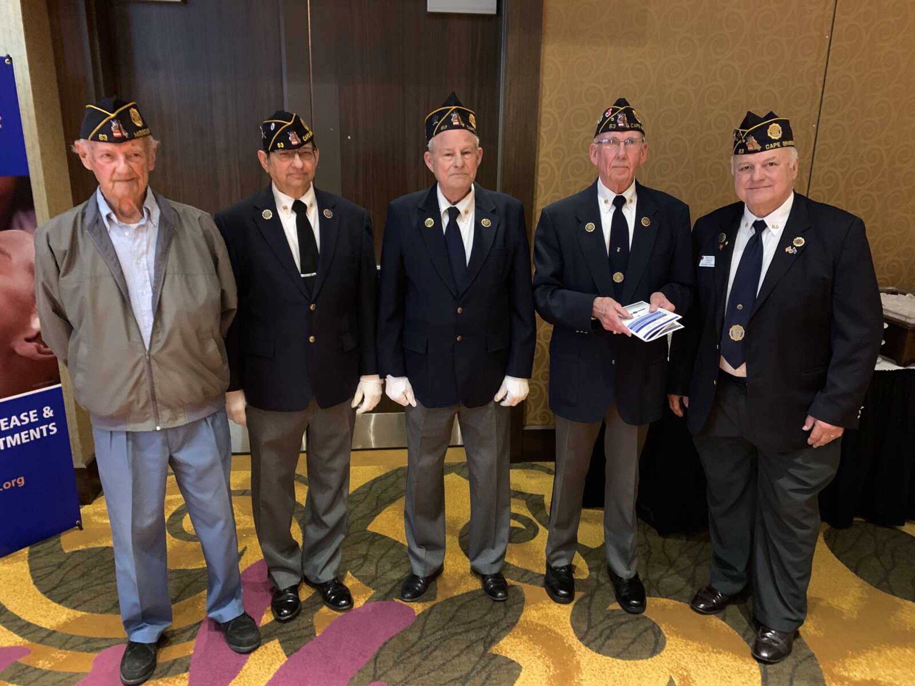 Members of American Legion Post #63 are seen&nbsp;at the Centennial Gala Celebration of Rotary in Southeast Missouri on Friday at Isle Casino Cape Girardeau. (From left: Dean Monahan, Joe Nig, Monte Kyle, Dennis Woeltze).