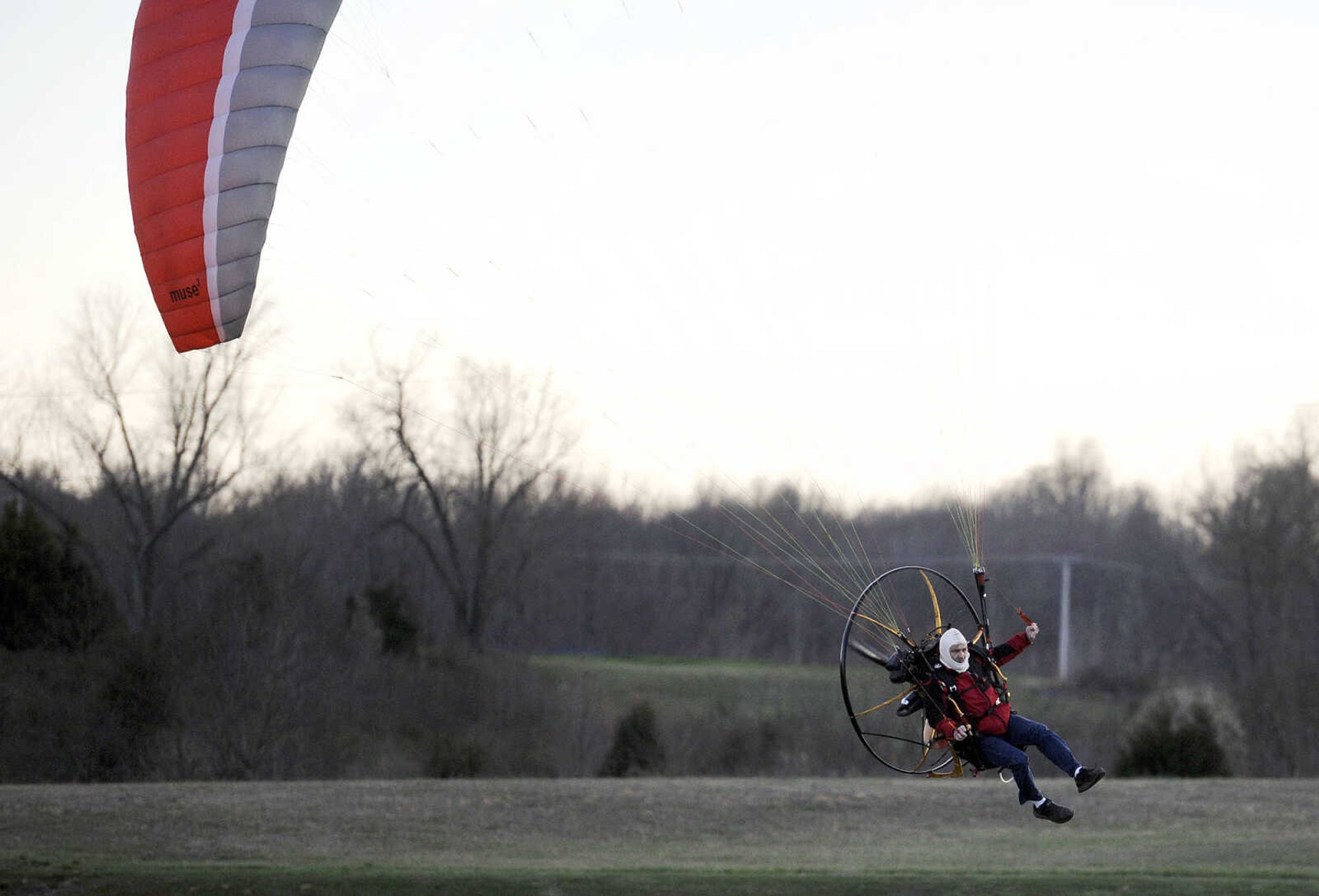 Kevin Rampley maneuvers across the landscape on Thursday, March 2, 2017, at the Fruitland International Airport in Jackson.