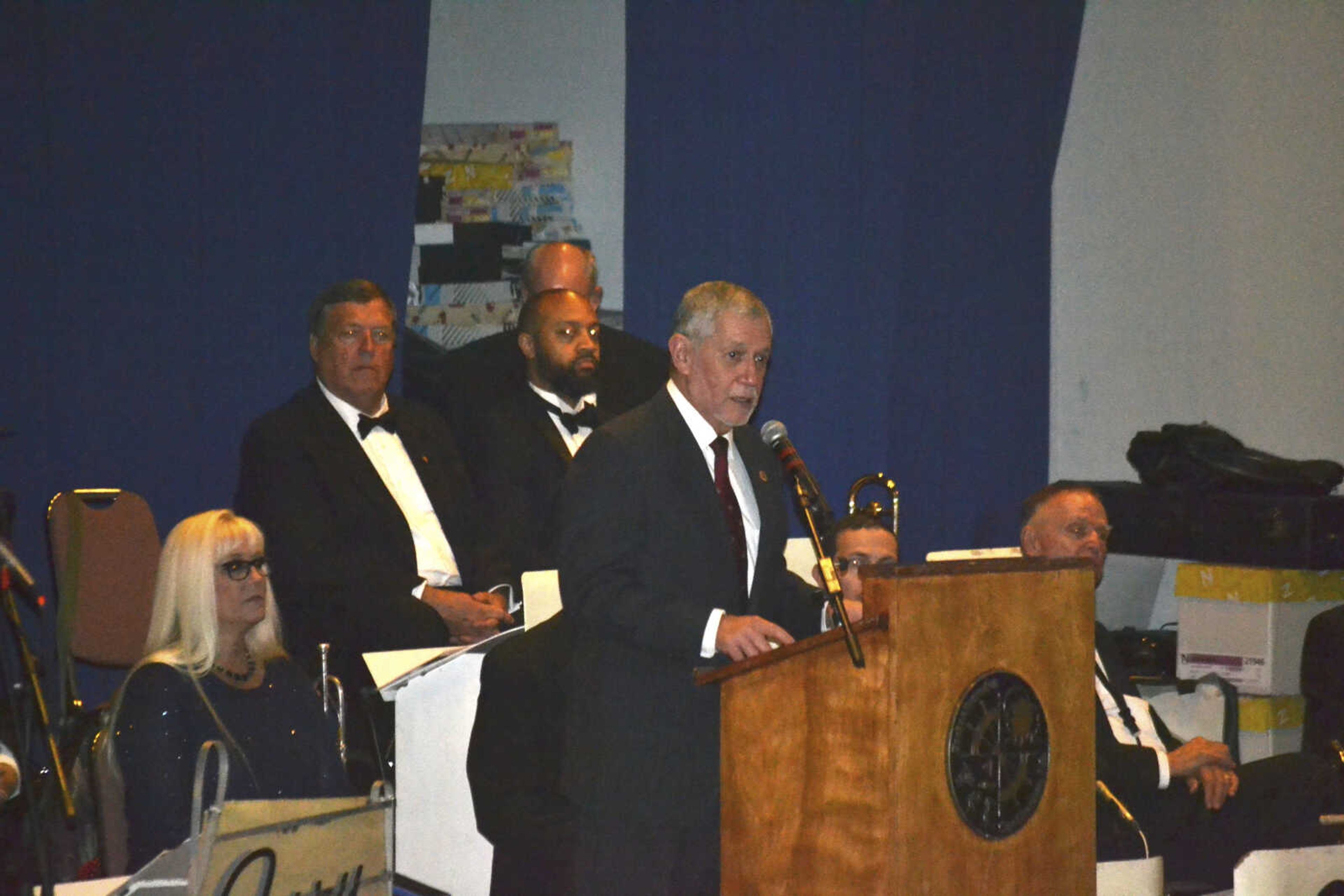 Carlos Vargas-Aburto gives a speech during the 

















inaugural Spirit of Democracy celebration
Saturday at the Arena Building in Cape Girardeau.