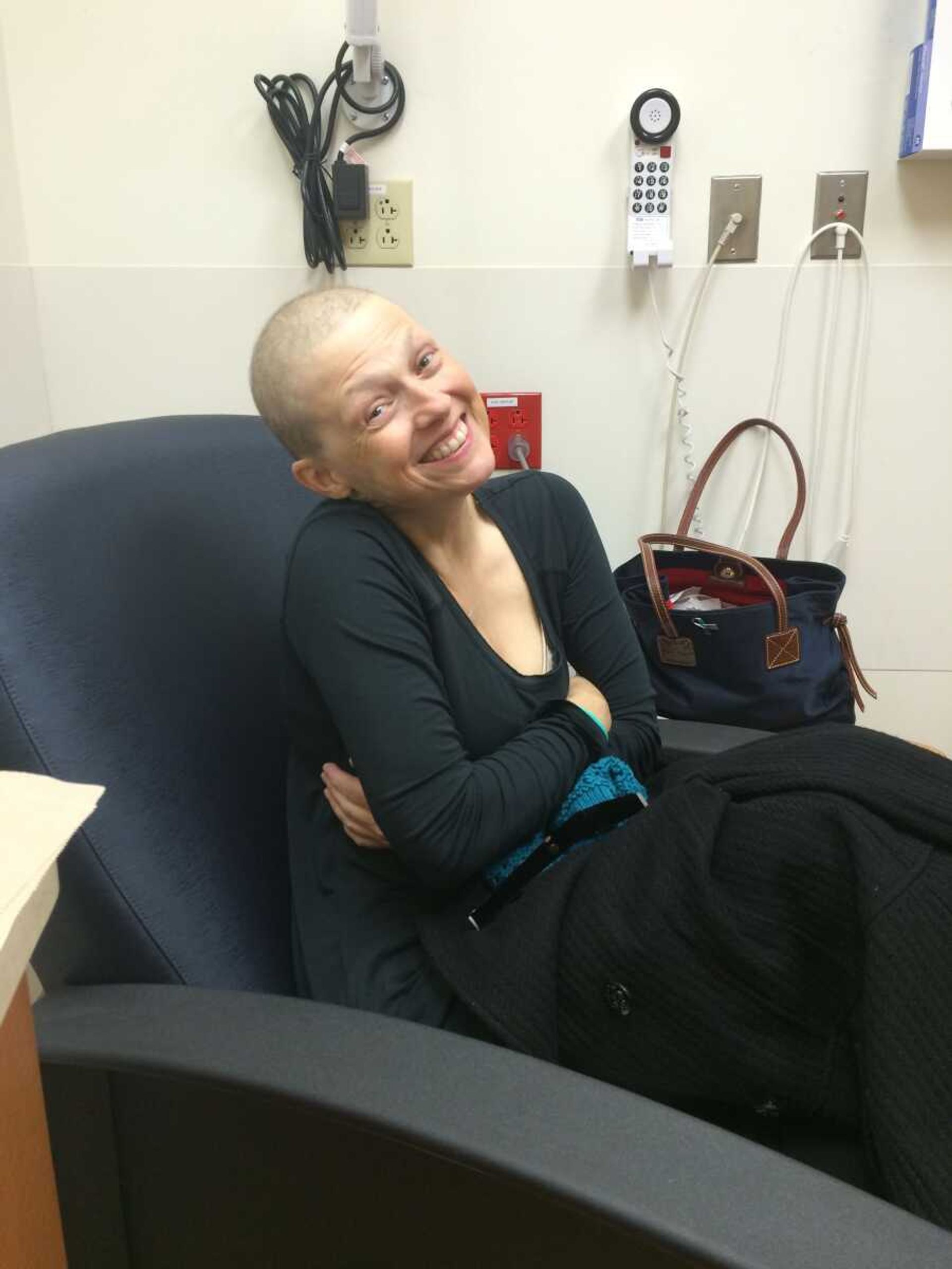 Sandi Essner is shown during cancer treatment in this undated photo.