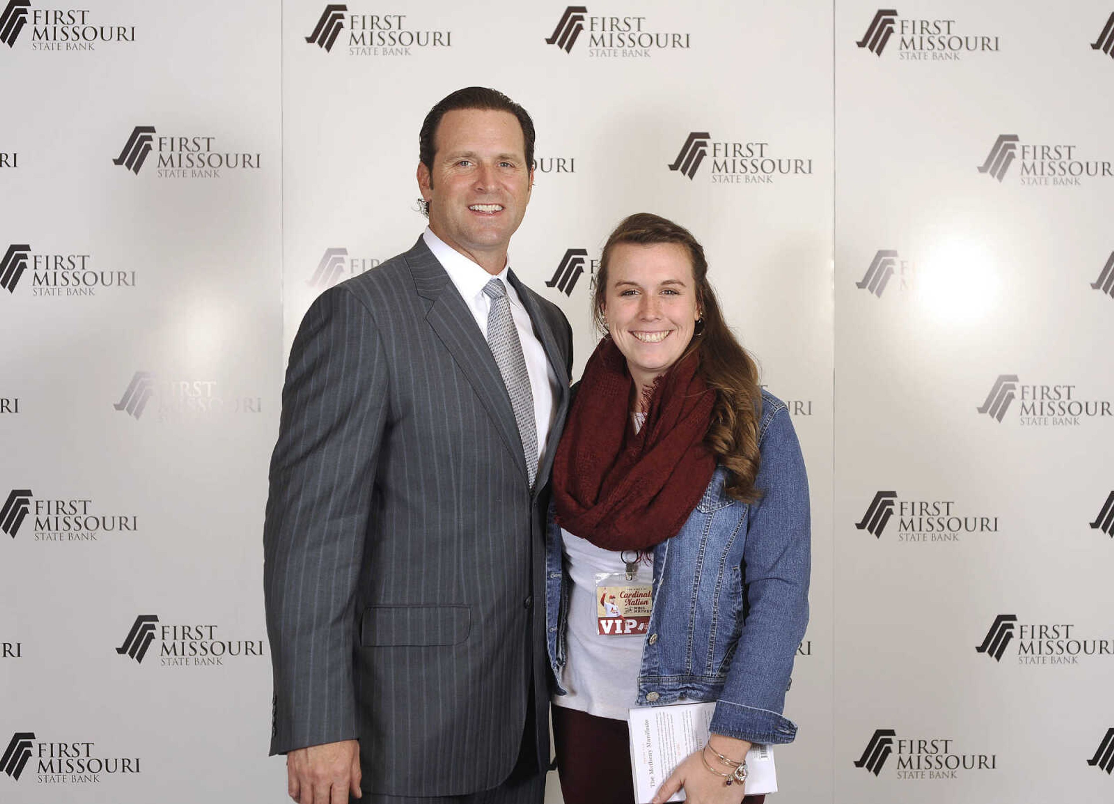 LAURA SIMON ~ lsimon@semissourian.com

Mike Matheny, manager of the St. Louis Cardinals, poses with fans during a VIP reception, Wednesday, Dec. 2, 2015, at Southeast Missouri State University's River Campus. "The State of Cardinals Nation" was presented by First Missouri State Bank.