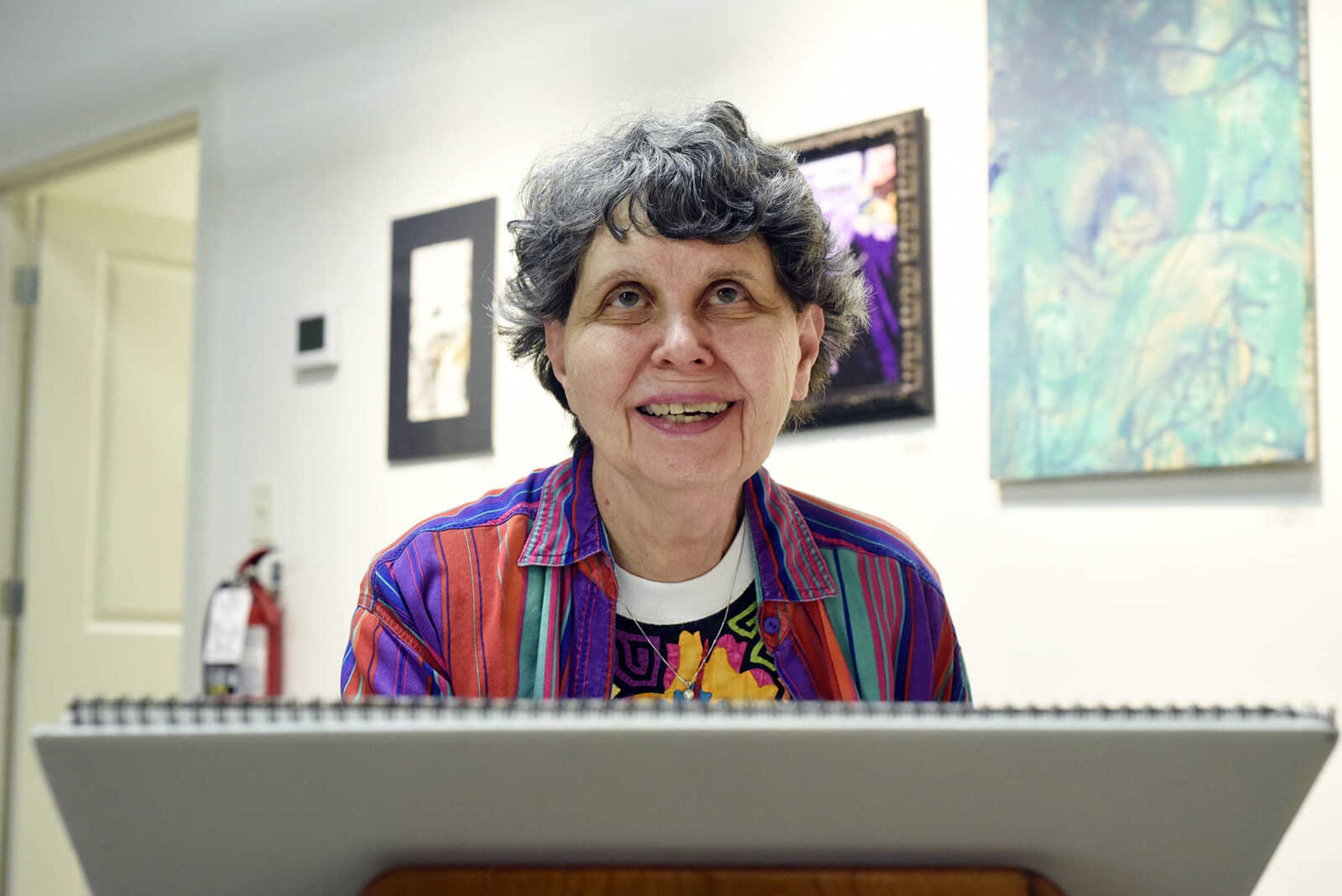 Brenda Seyer sketches Emily Seiler during the figure drawing session on Wednesday night, May 17, 2017, at the Arts Council of Southeast Missouri in downtown Cape Girardeau.