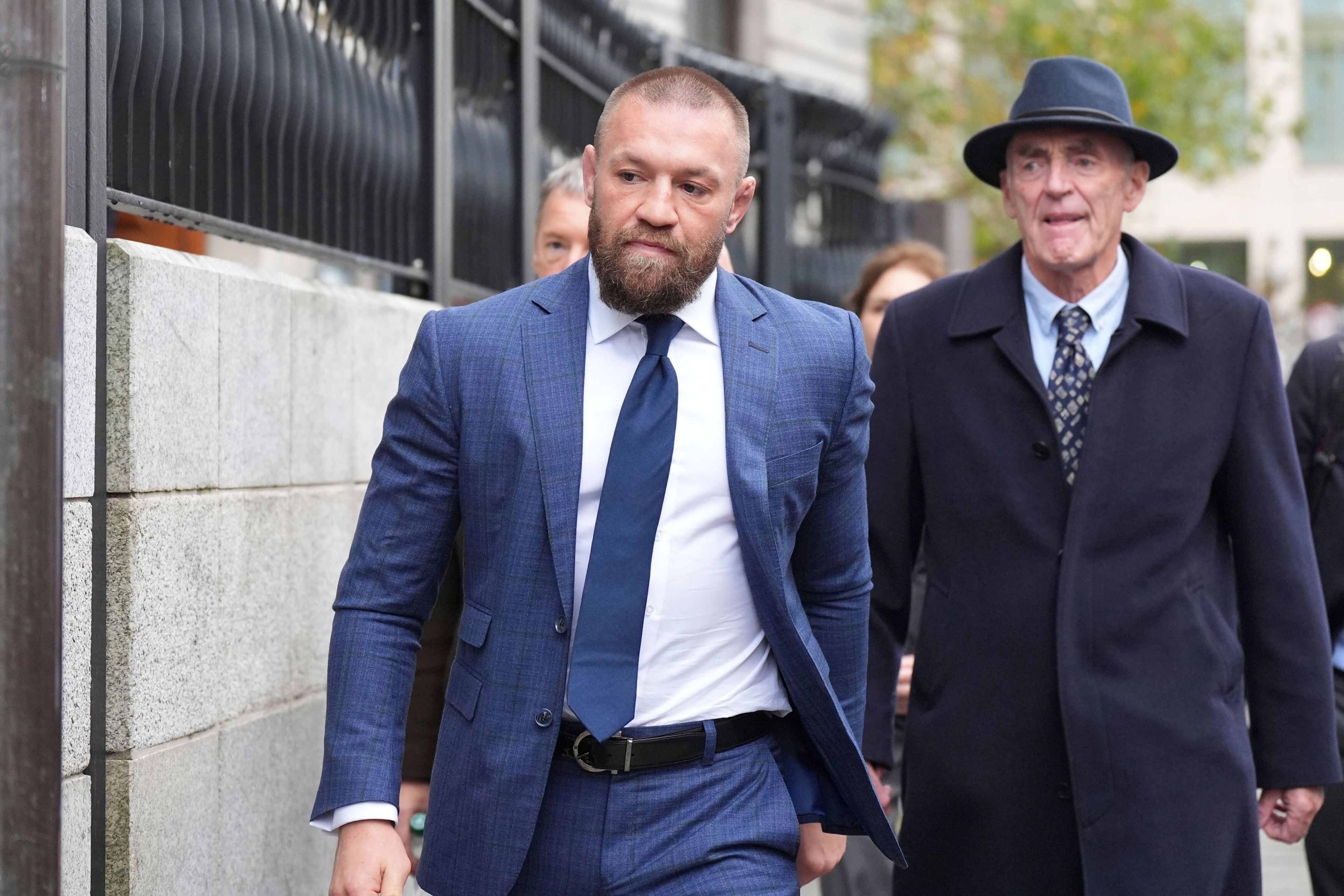 Conor McGregor outside High Court in Dublin, Ireland Tuesday, Nov. 5, 2024. (Niall Carson/PA via AP)