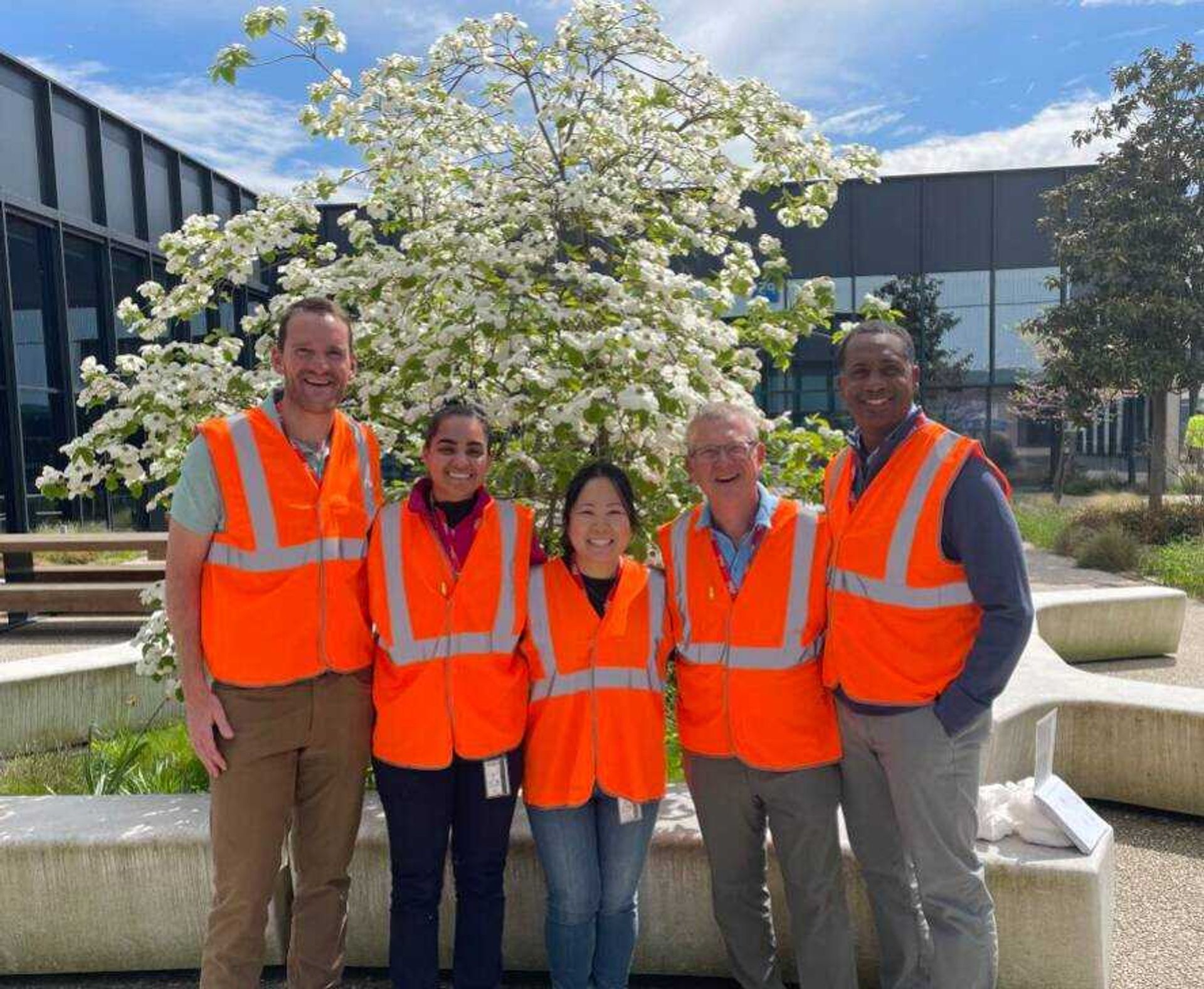 Arnold Brewer poses with associates at the P&G plant in France. There are P&G plants in Amiens, France, and Blois, France. 