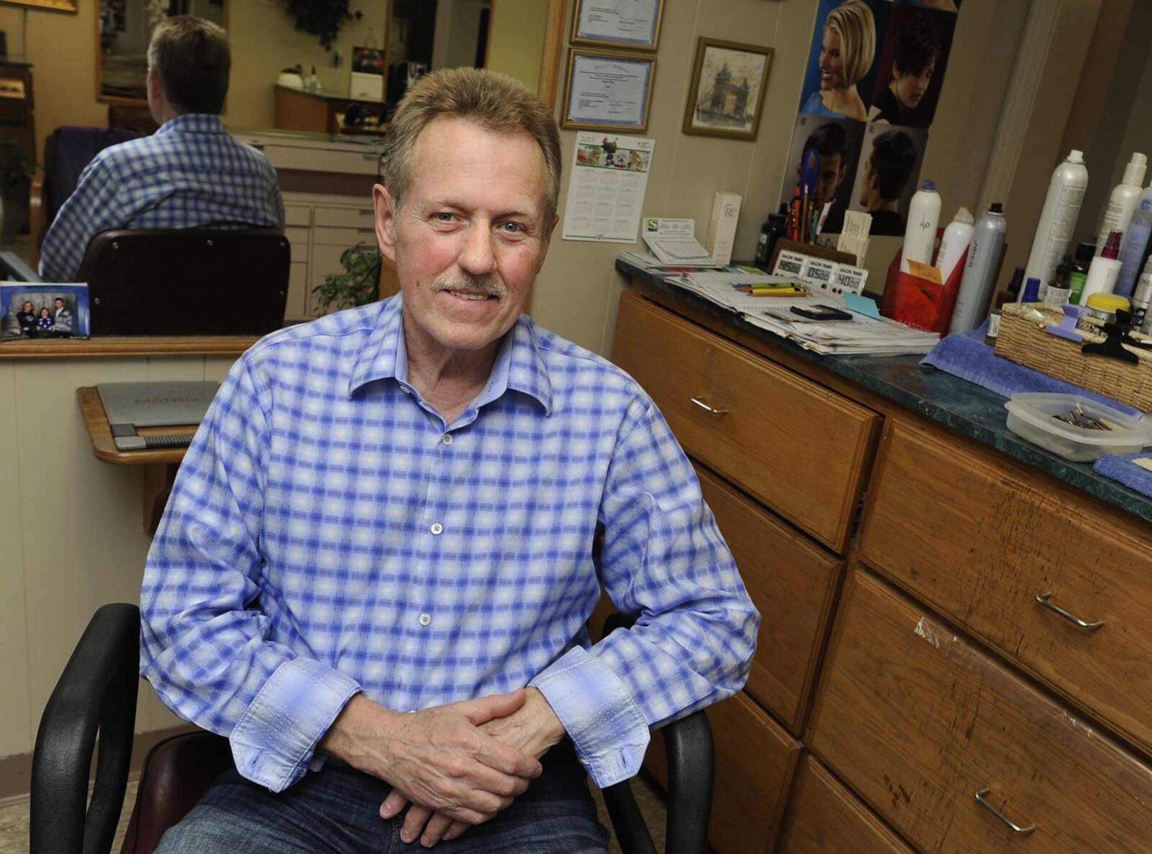 Gary Stroder, who operates Gary &amp; Company in Cape Girardeau, has been styling hair for 50 years. (Fred Lynch)