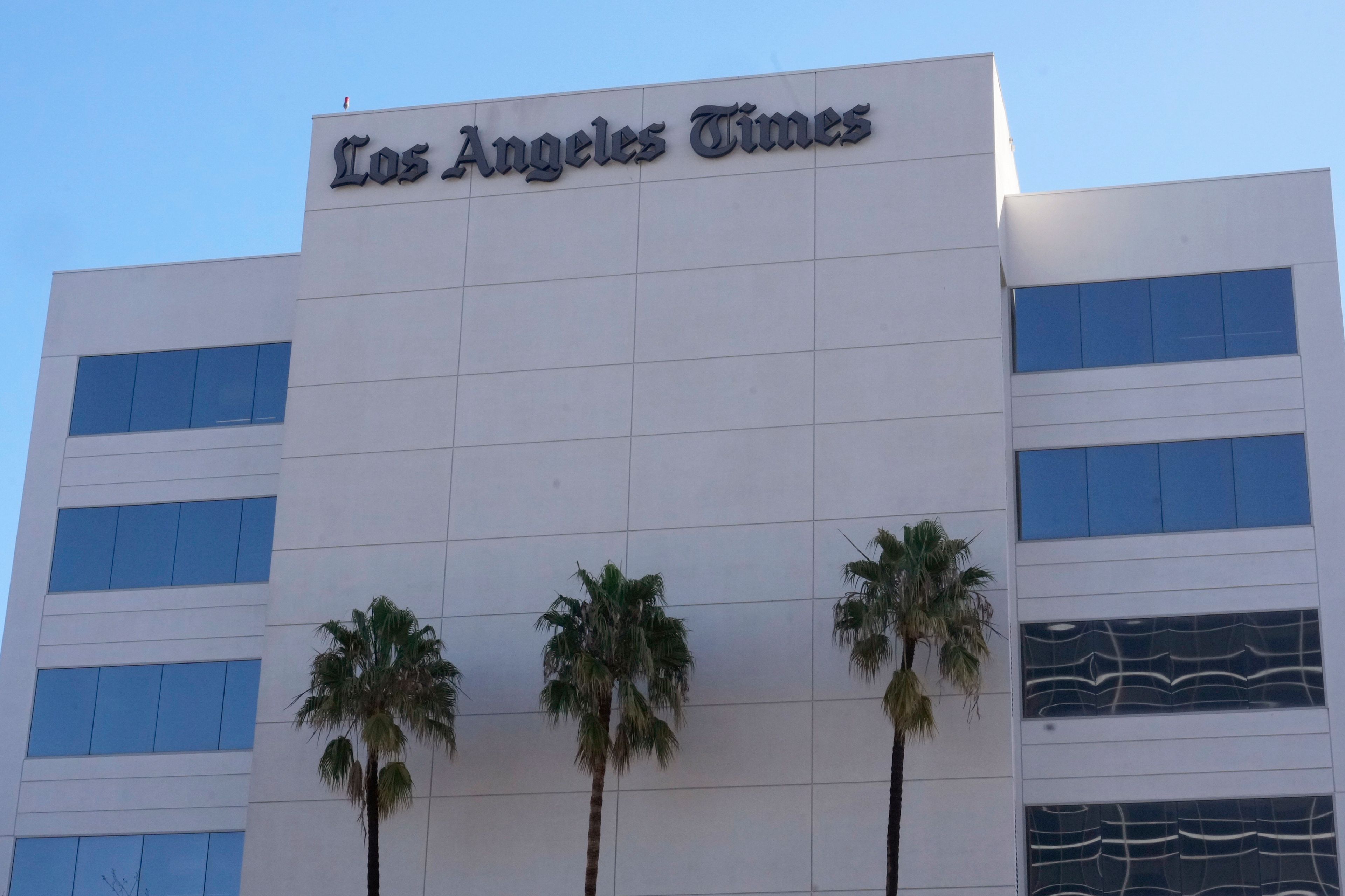 FILE - The Los Angeles Times newspaper headquarters is located in El Segundo, Calif., Tuesday, Jan. 23, 2024. (AP Photo/Damian Dovarganes,File)