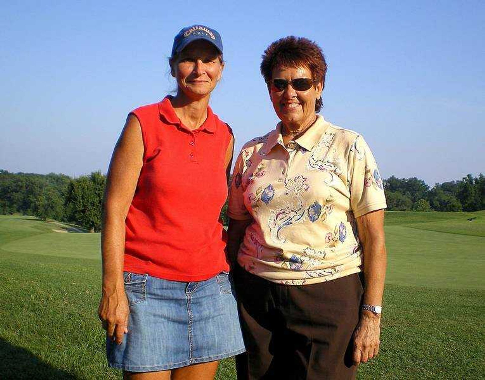 Jeff Breer ~ jbreer@semissourian.com
Janice Hoffman, left, and Vicki Long teamed to win the Lassies Classic by seven strokes Thursday.