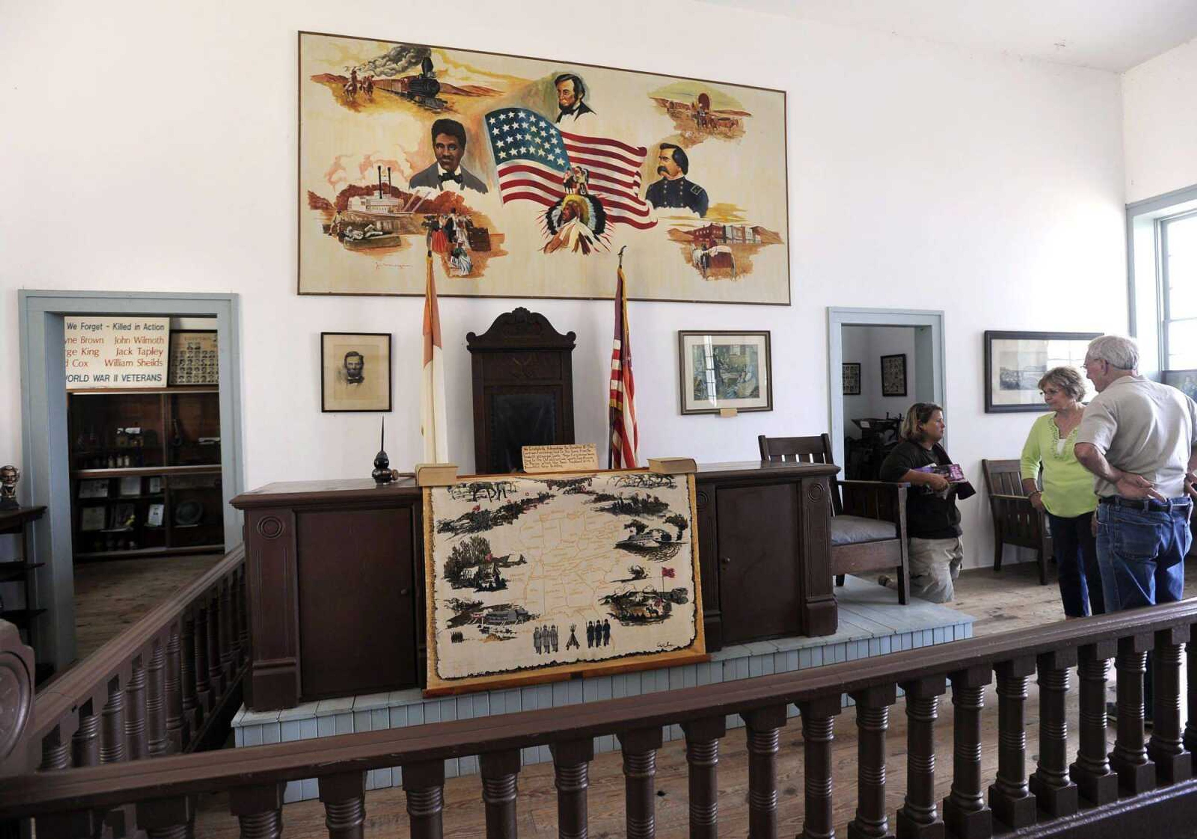 The Thebes Courthouse was open for tours Saturday, May 26, 2012 in Thebes, Ill. The courtroom furnishings were donated from the old Williamson County Courthouse in Marion, Ill. More pictures from courthouse are in a gallery at semissourian.com. (Fred Lynch)