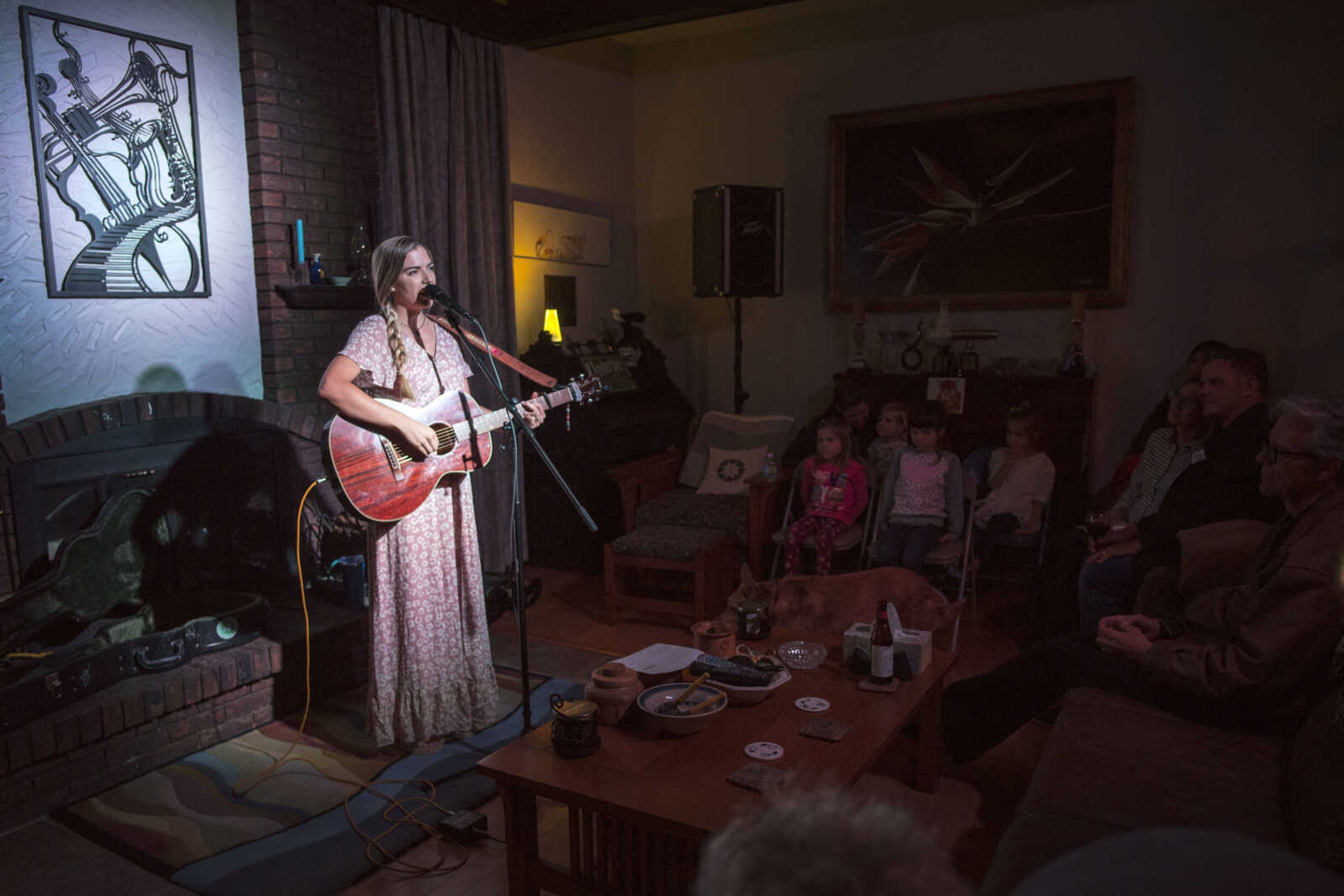 Southeast Missouri native and singer-songwriter Jessie Ritter performs at a Underberg home concert Friday, Oct. 11, 2019, in Cape Girardeau.