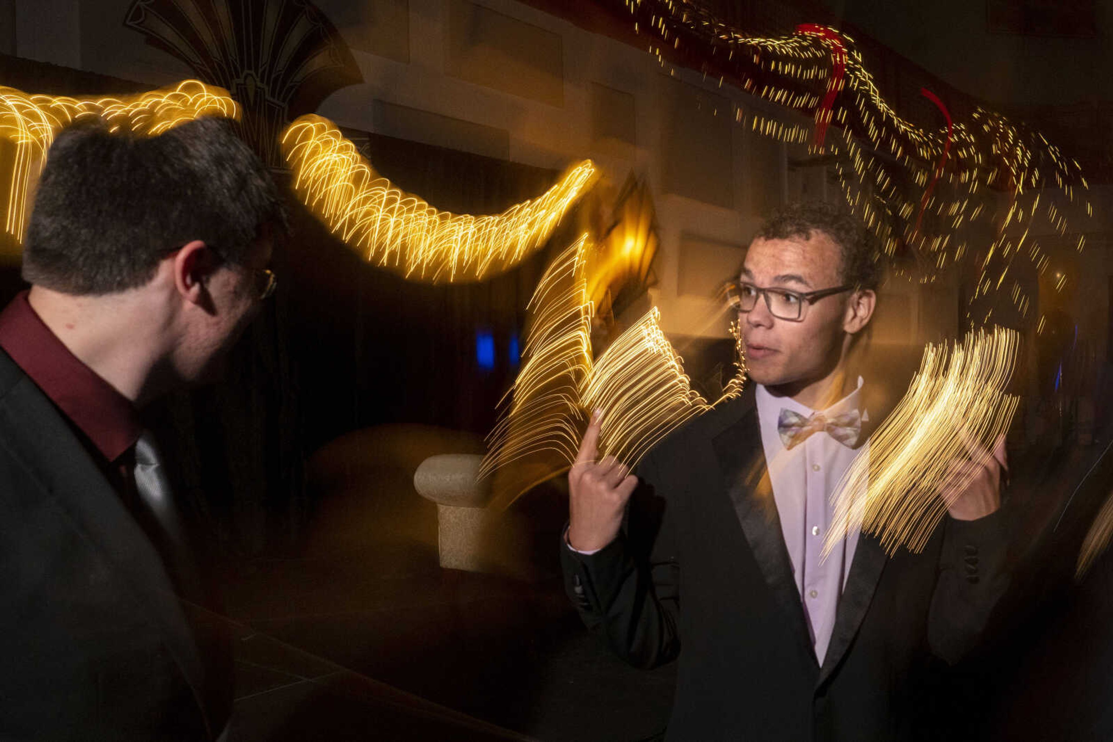 Christian Dorris, right, and Ashton Reed dance during prom Saturday, May 1, 2021 at Jackson High School.