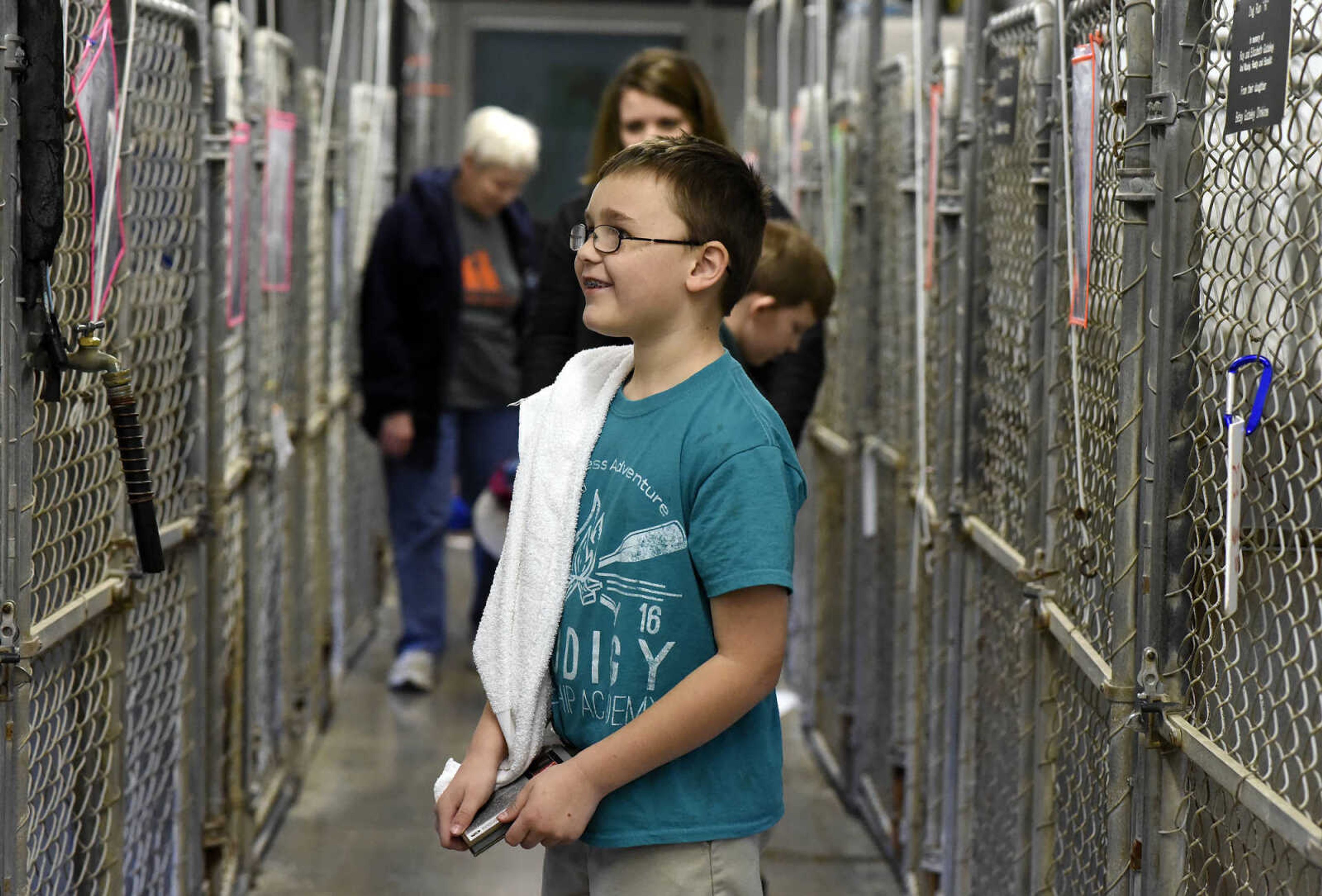 Bryson after seeing seven-year-old Missy on Thursday, March 2, 2017, at the Humane Society of Southeast Missouri. (Laura Simon)