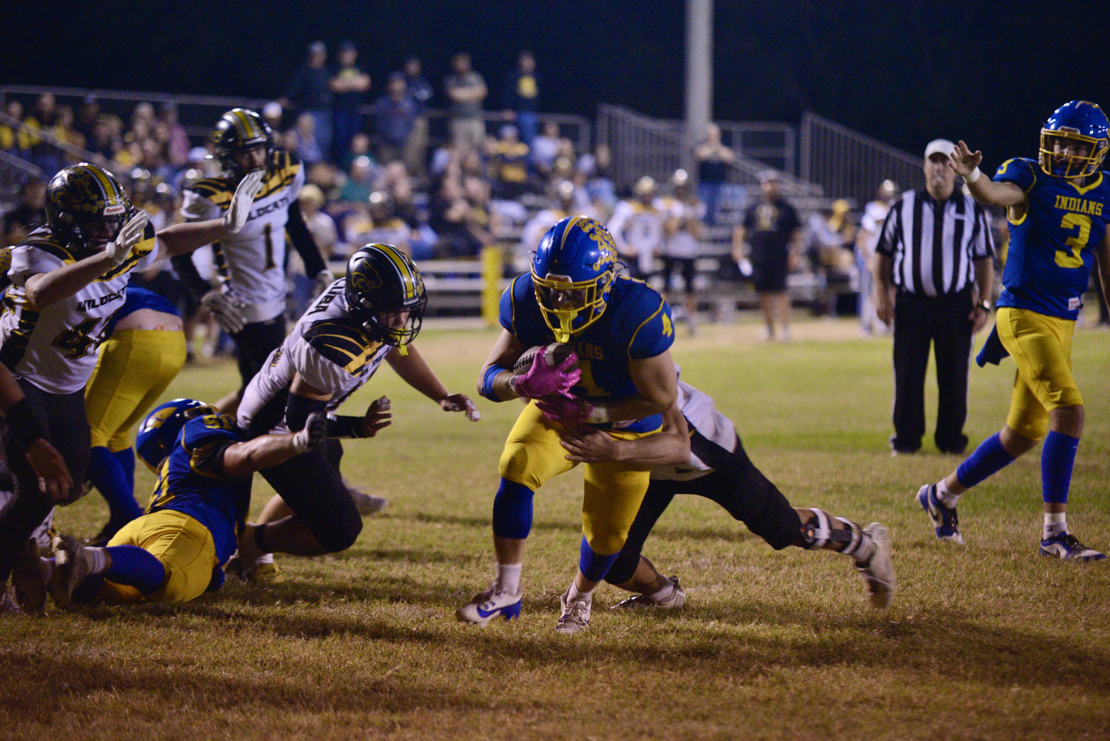 St. Vincent running back Eli Abernathy scores a touchdown against Cuba on Friday, Oct. 11, in Perryville. 