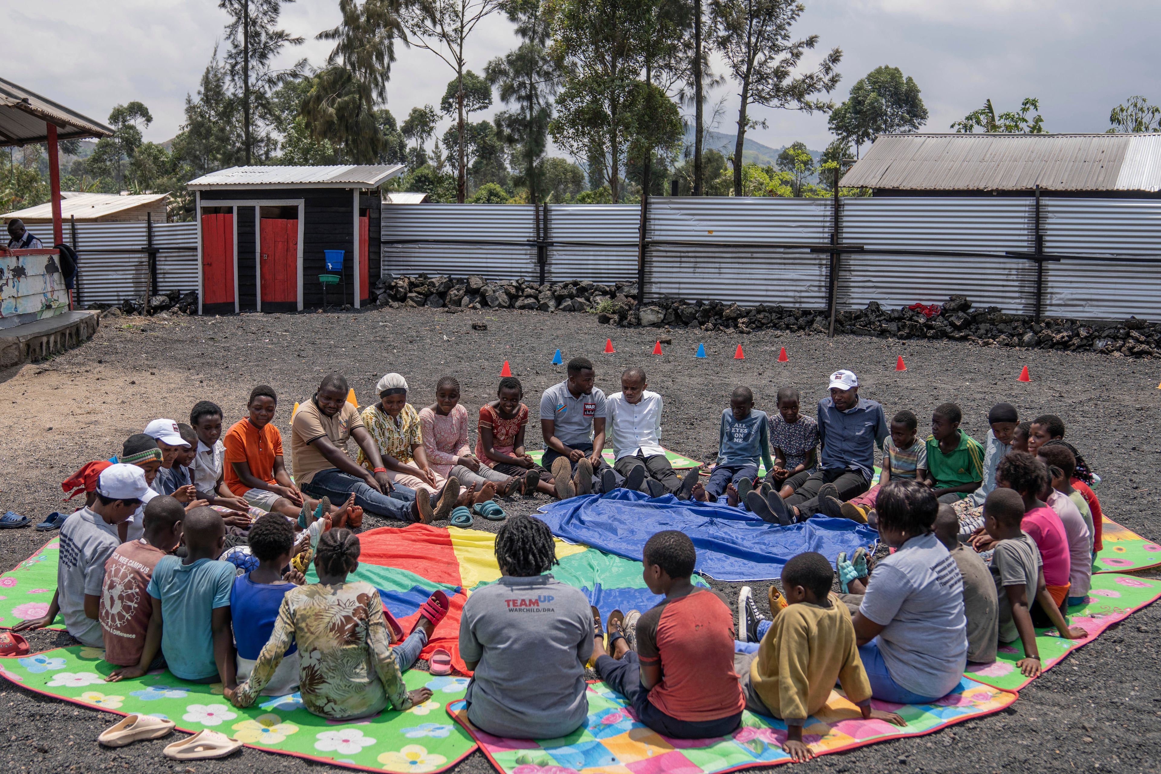 Children who suffered from war induced trauma receive counselling in Goma, Democratic Republic of the Congo, Thursday, Aug. 29, 2024. (AP Photo/Moses Sawasawa)