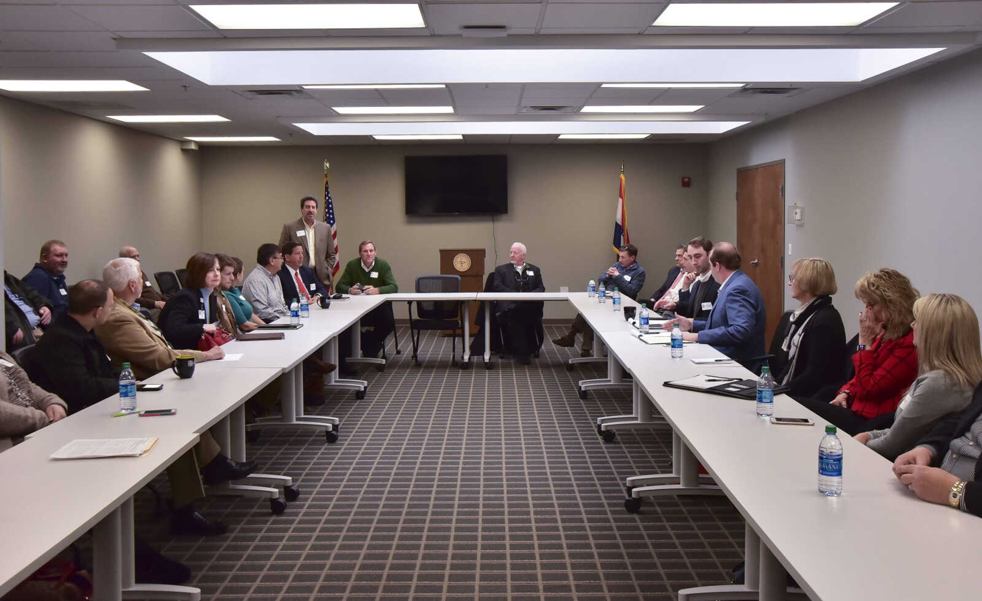 A roundtable discussion led by U.S. Rep. Jason Smith with area health-care professionals Wednesday.