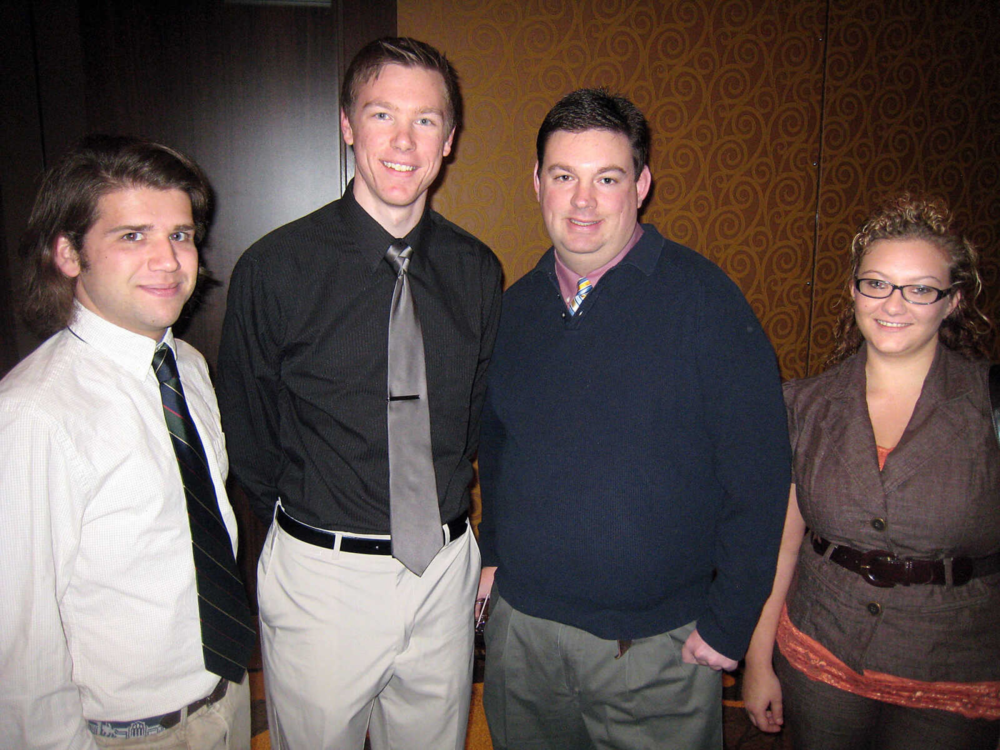 Southeast Missouri State University Historic Preservation Department's Glenn Ellington, Michael Parker, Darren Bell and Samantha Kluesner