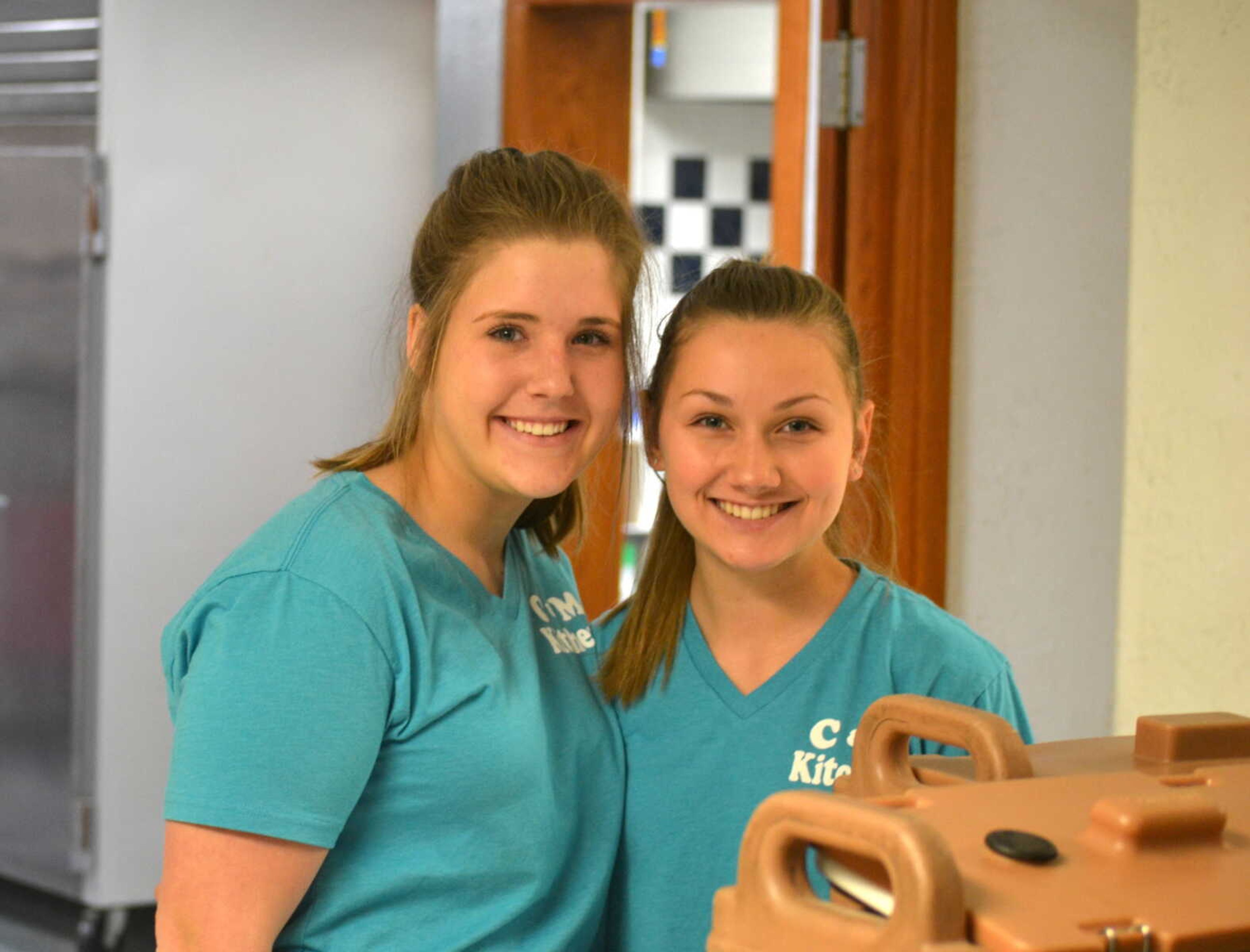 Emma Torres, left, and Sydney Ernst pose for a photo during the 

















inaugural Spirit of Democracy celebration
Saturday at the Arena Building in Cape Girardeau.