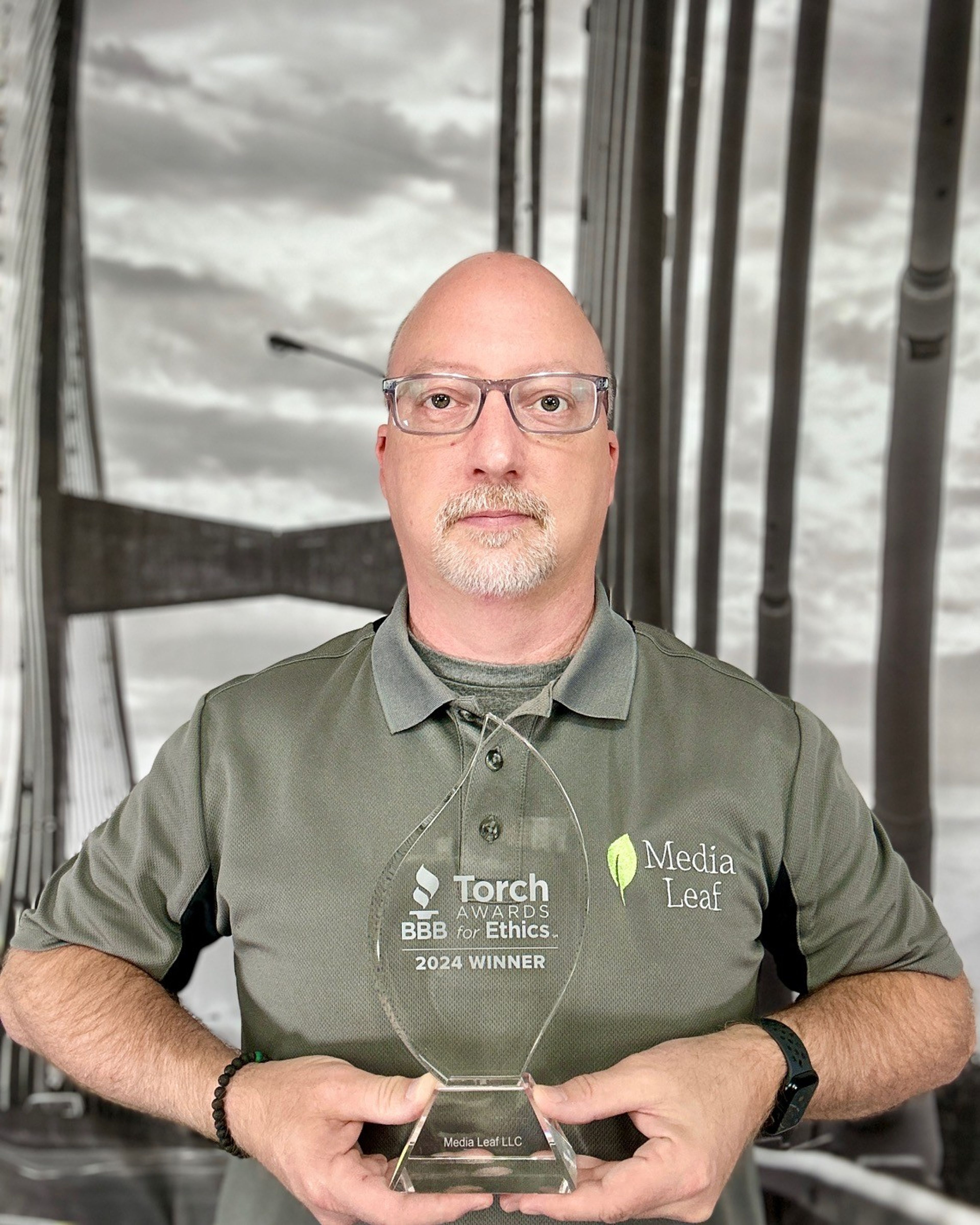 Greg Vaughn of Media Leaf LLC won a Torch Award for Ethics alongside two other companies. He said he appreciates the award because it showcases his dedication to ethically serving clients as a one-man company.