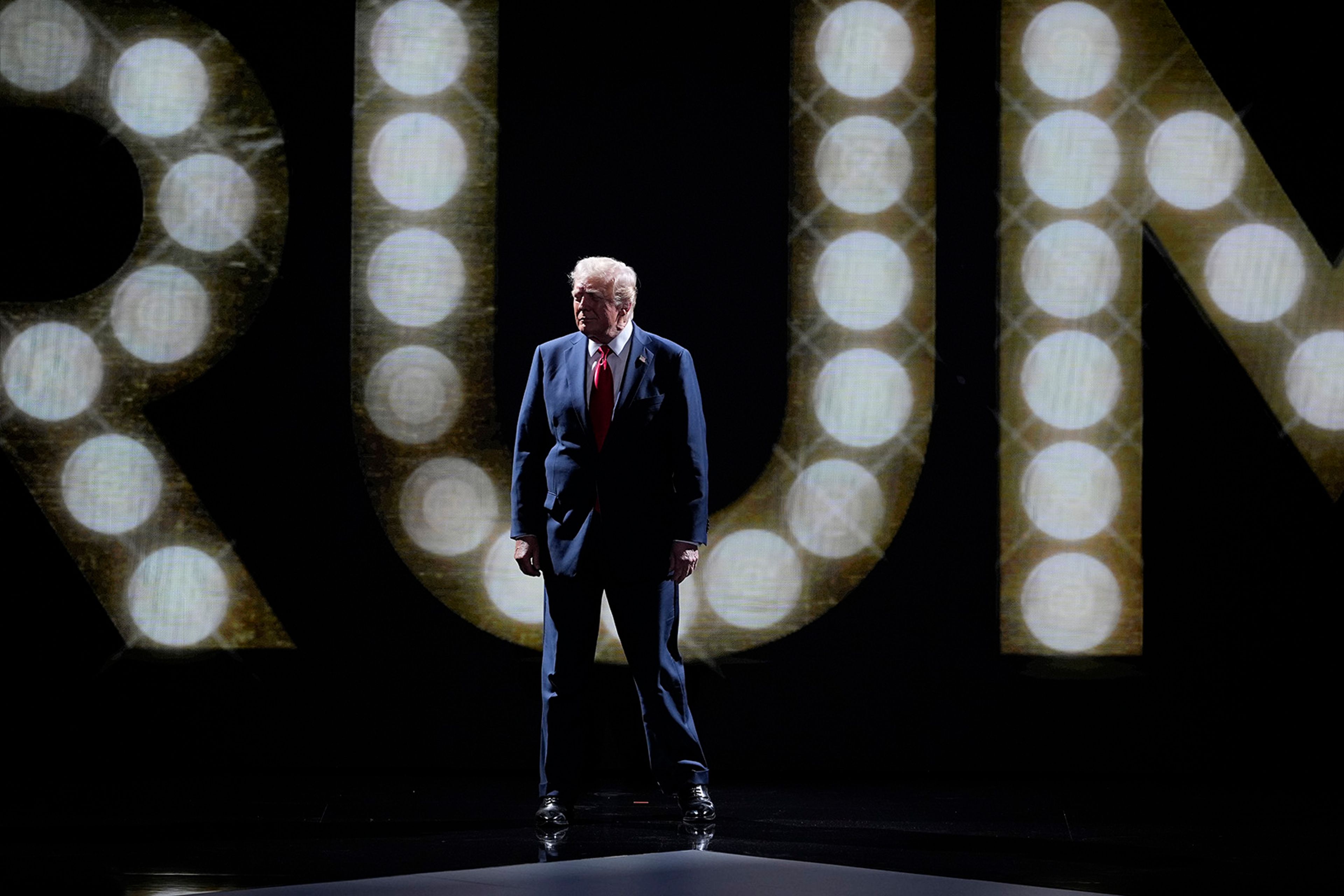 Republican presidential candidate former President Donald Trump is introduced during the final night of the Republican National Convention Thursday, July 18, 2024, in Milwaukee.