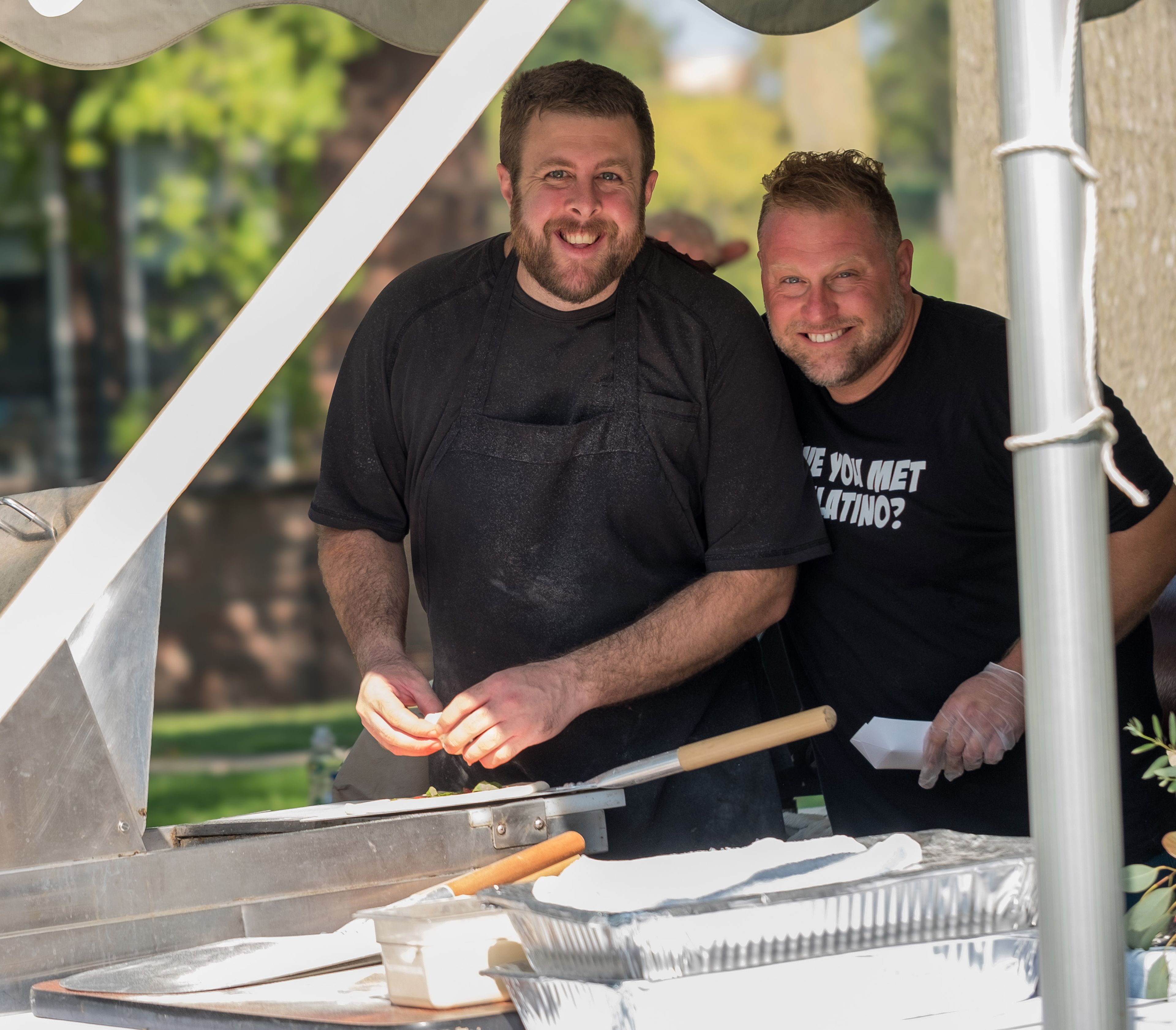 Nathan and Gabriele Ruggieri prepare pizzas for guests, courtesy of Speck.
