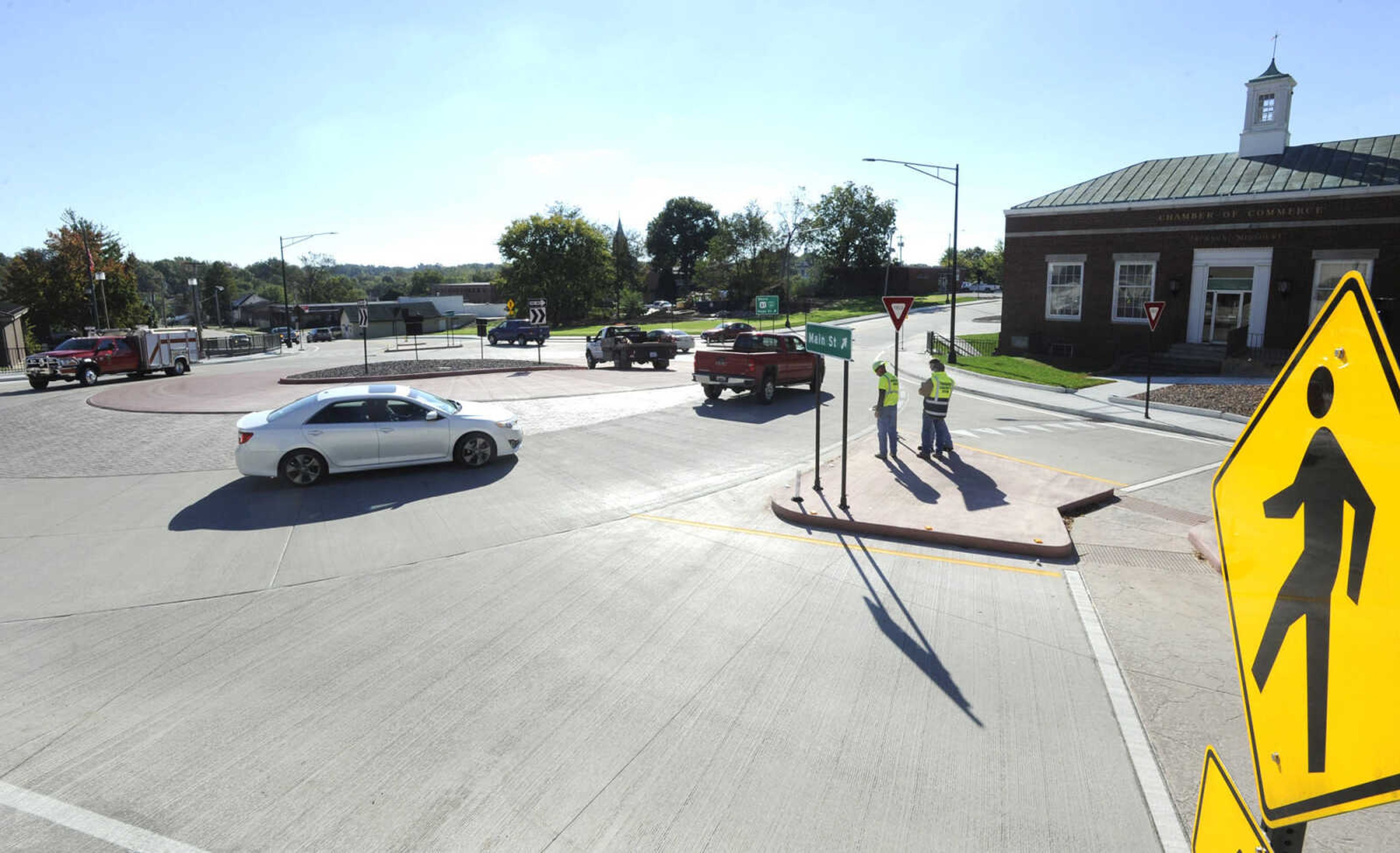 FRED LYNCH ~ flynch@semissourian.com
The new roundabout at East Main Street and Hope Street is seen Friday, Oct. 21, 2016 in Jackson.