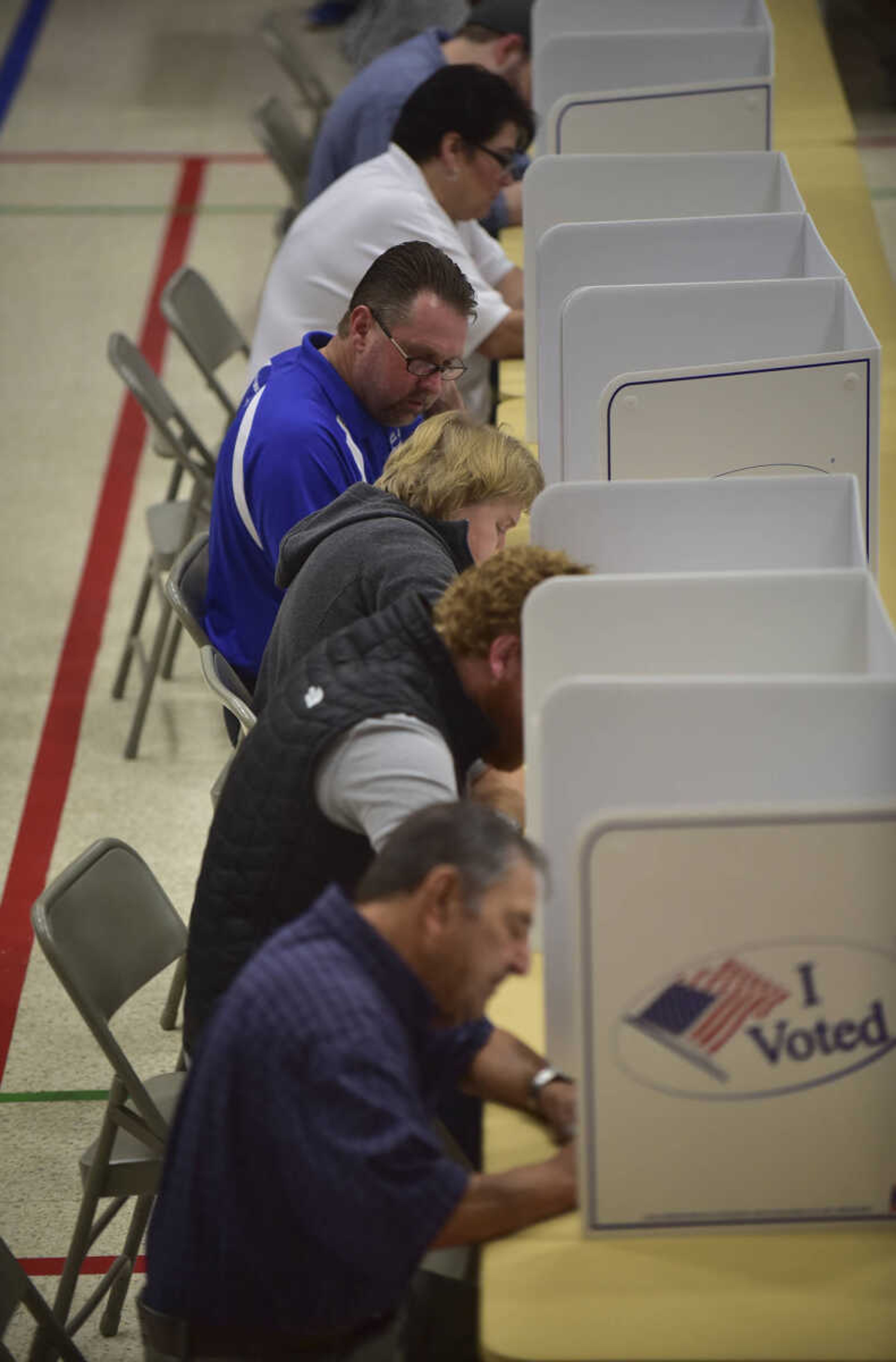 ANDREW J. WHITAKER ~ awhitaker@semissourian.com
People vote at the Arena Building Tuesday, Nov. 8, 2016 in Cape Girardeau.