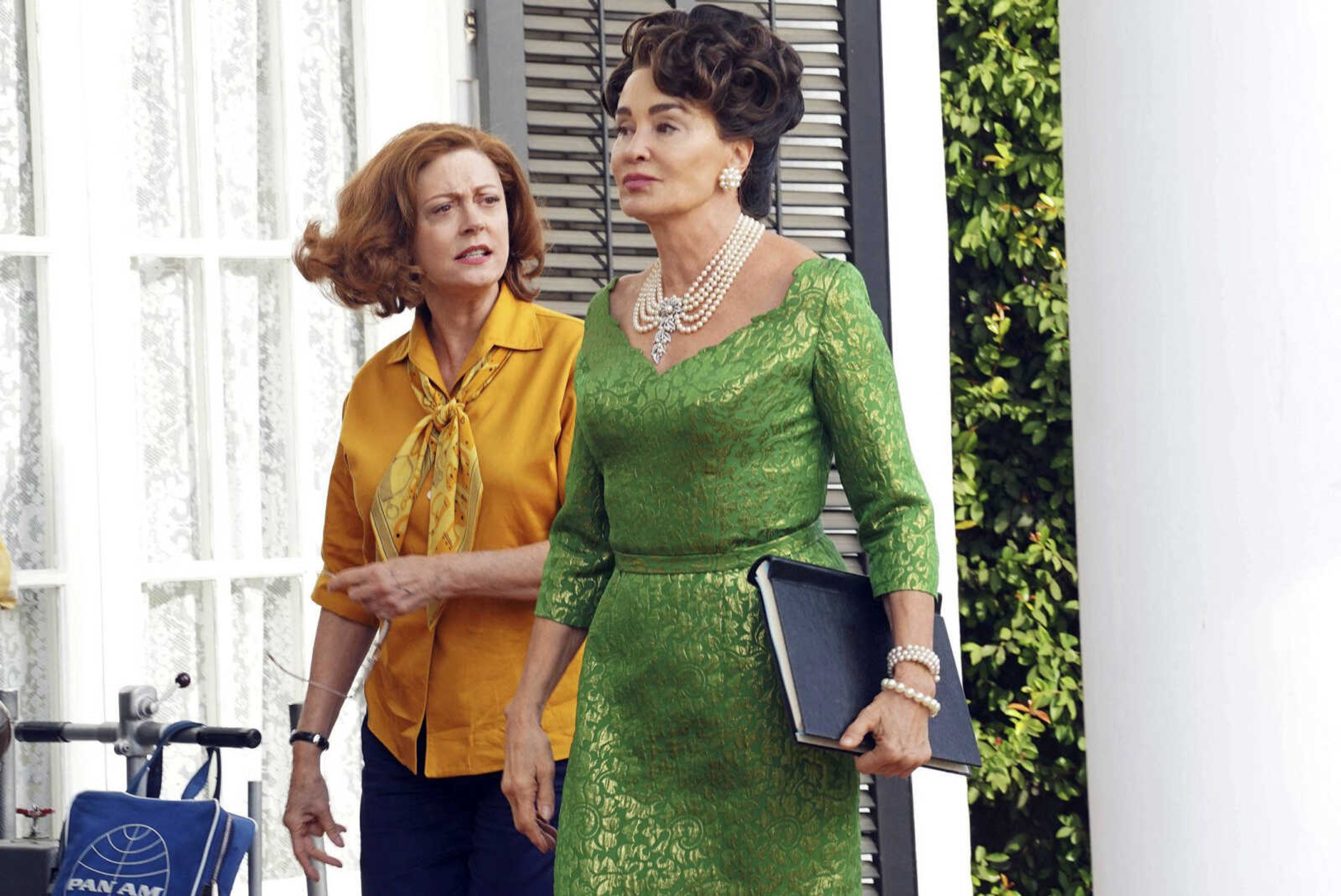 Susan Sarandon as Bette Davis, left, and Jessica Lange as Joan Crawford in a scene from "Feud: Bette and Joan." The program was nominated for an Emmy Award for outstanding limited series Thursday.