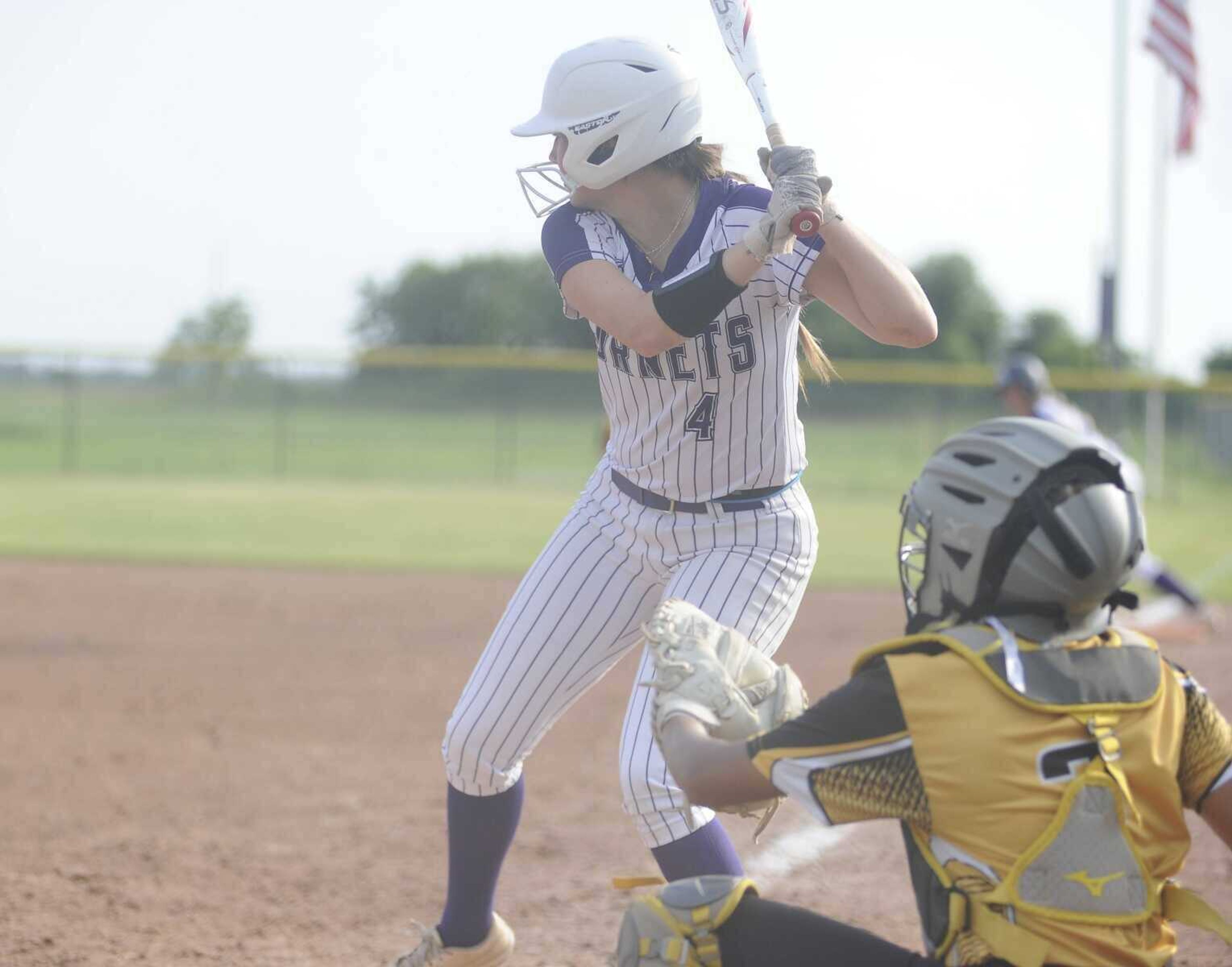 Lady Hornet Chloe Hendrix at bat.