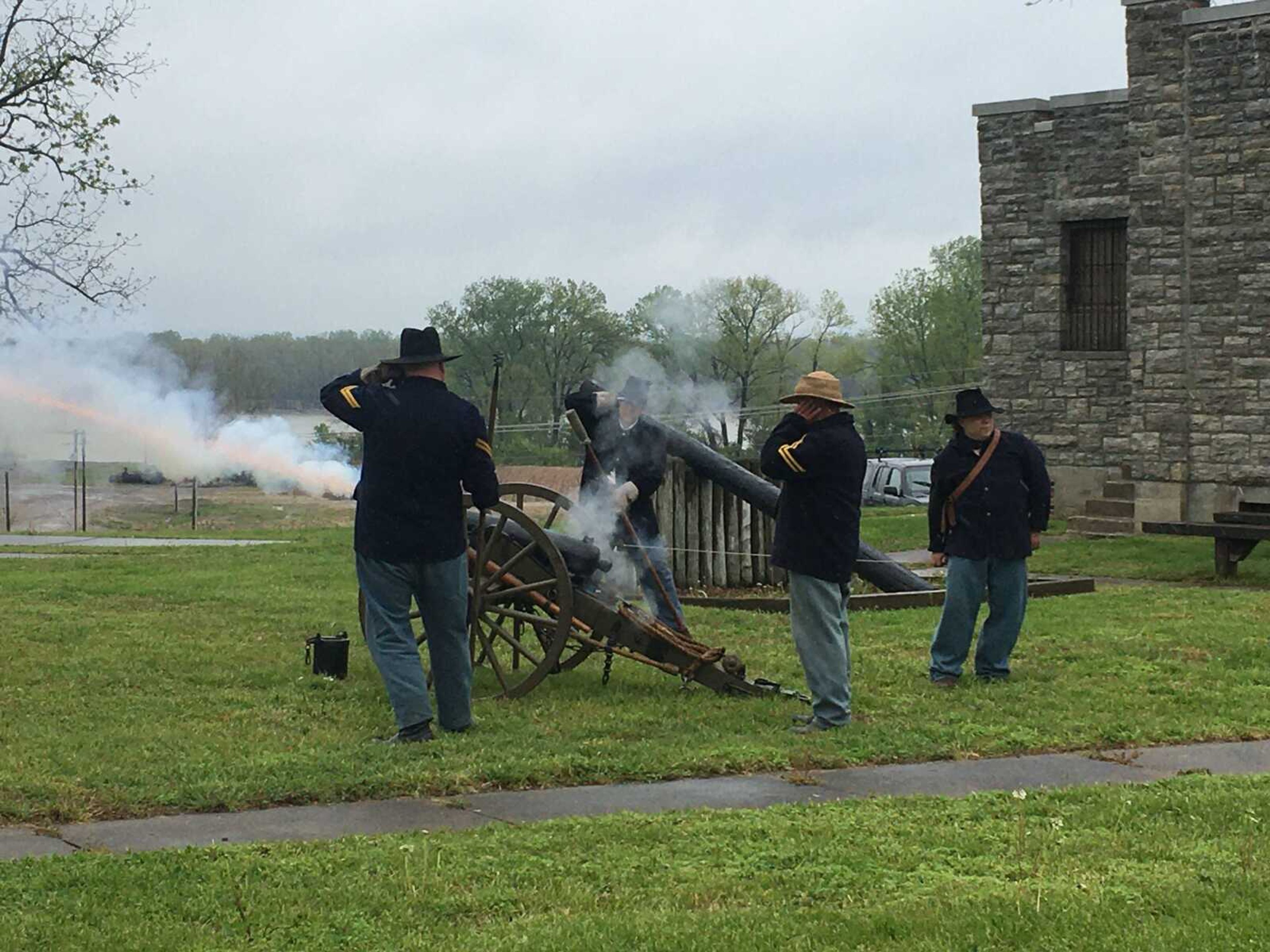 Reenactors from the Turner Brigade were able to fire the 3-inch ordnance rifle on Saturday, April 24, for the first time since September 2019 at Fort D Historic Site in Cape Girardeau. Over 100 visitors dropped in for the spring muster event on April 24-25.