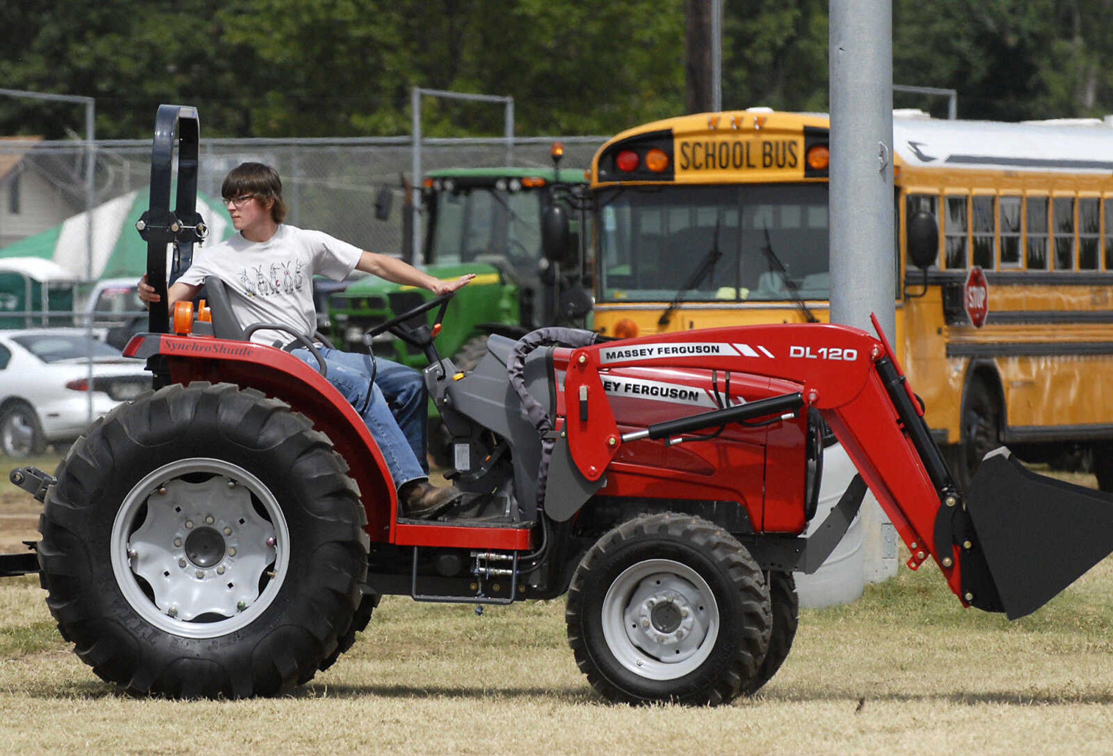 KRISTIN EBERTS ~ keberts@semissourian.com

Marcus Bachmann, of Perryville High School FFA, competes during the 4-H/FFA Tractor Rodeo at the SEMO District Fair on Friday, Sept. 16, 2011.