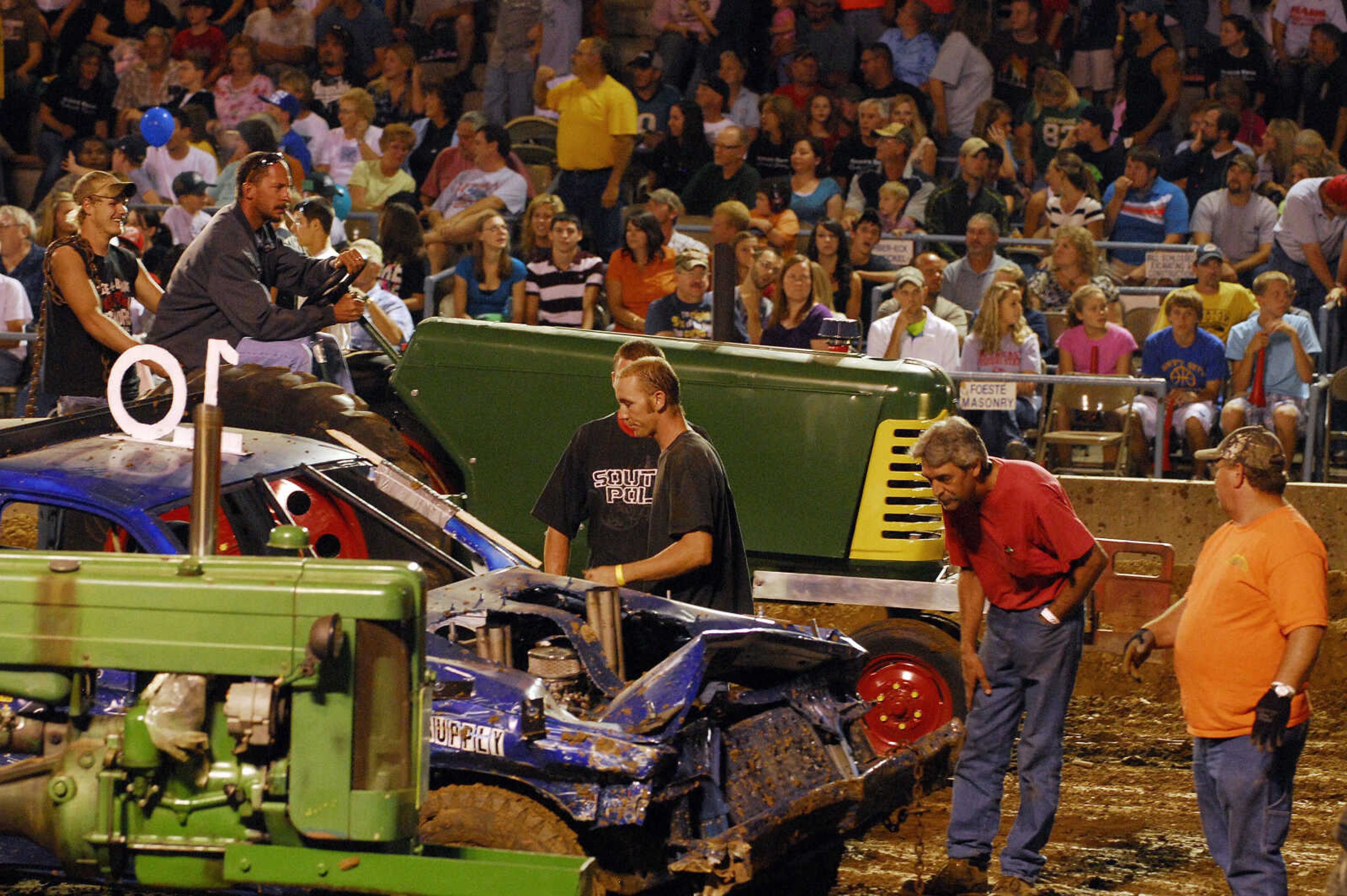 LAURA SIMON~lsimon@semissourian.com
The dual demolition derby at the 155th Annual SEMO District Fair Tuesday, September 14, 2010.