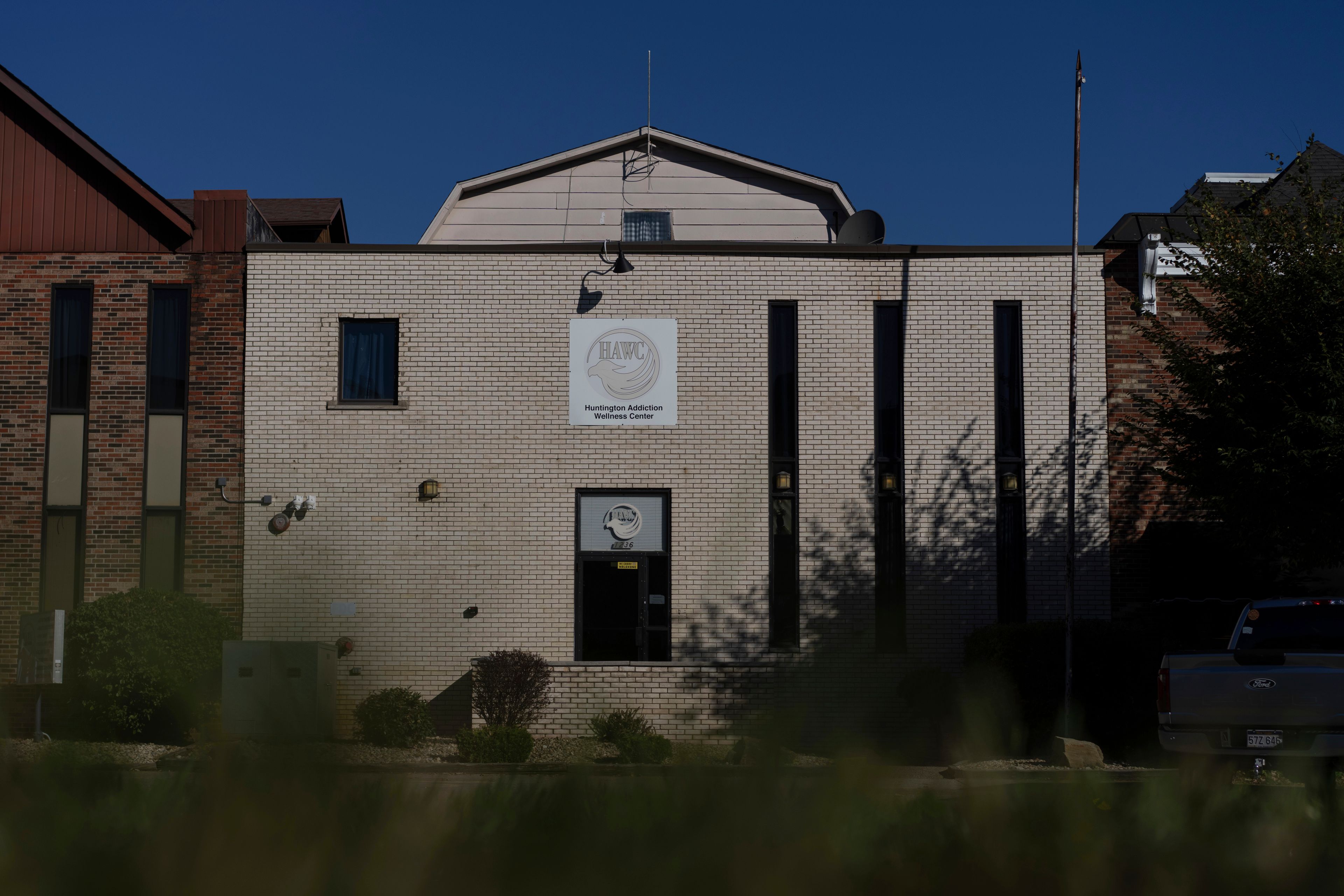 The Huntington Addiction Wellness Center, formerly the Huntington Work Release Center where April Youst was assigned as a prisoner, sits in downtown Huntington W. Va., Thursday, Oct. 10, 2024. (AP Photo/Carolyn Kaster)