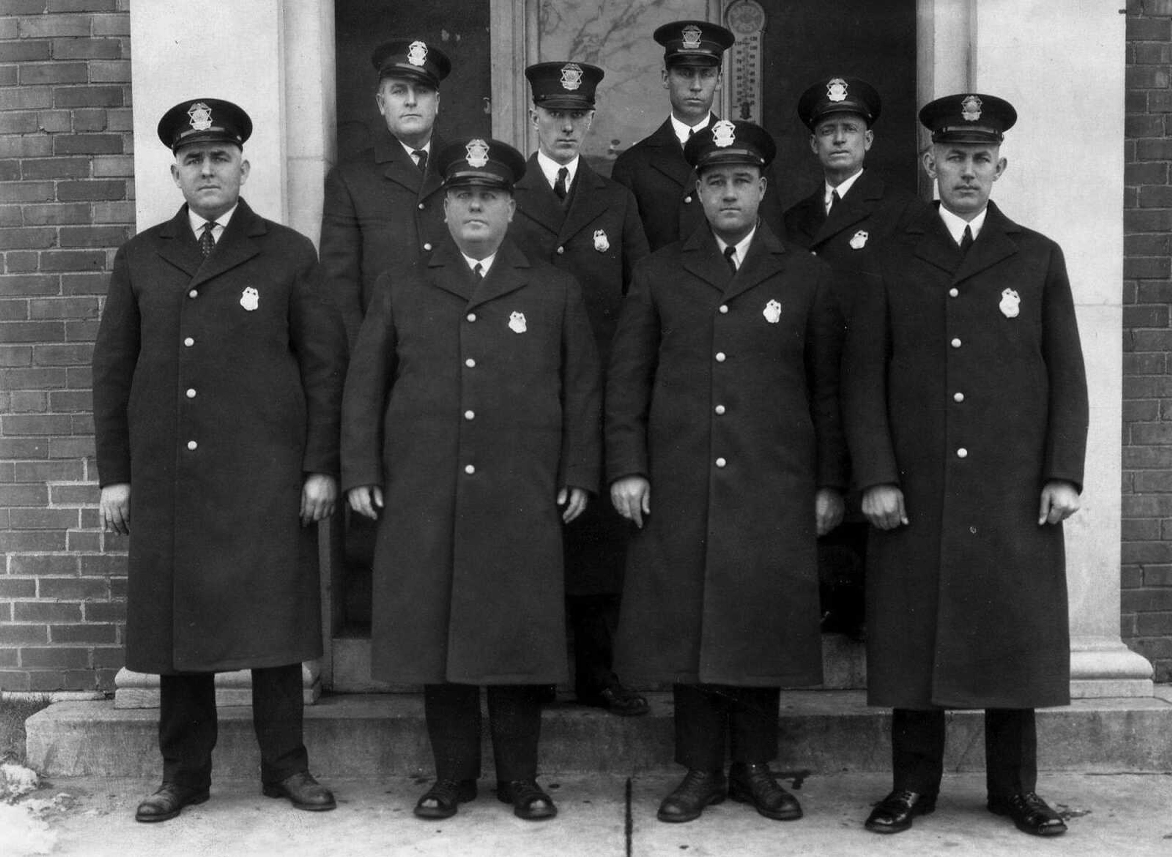 SOUTHEAST MISSOURIAN ~ photos@semissourian.com
Dec. 31, 1926
Cape Girardeau Police Department Front row from left, Charles Schweer, Curtis Childs, Lee Kizer, W.M. Kelpe. Back row, H.F. Wickham, Rudolph Winkle, Frank Lawrence and Ed Davenport.