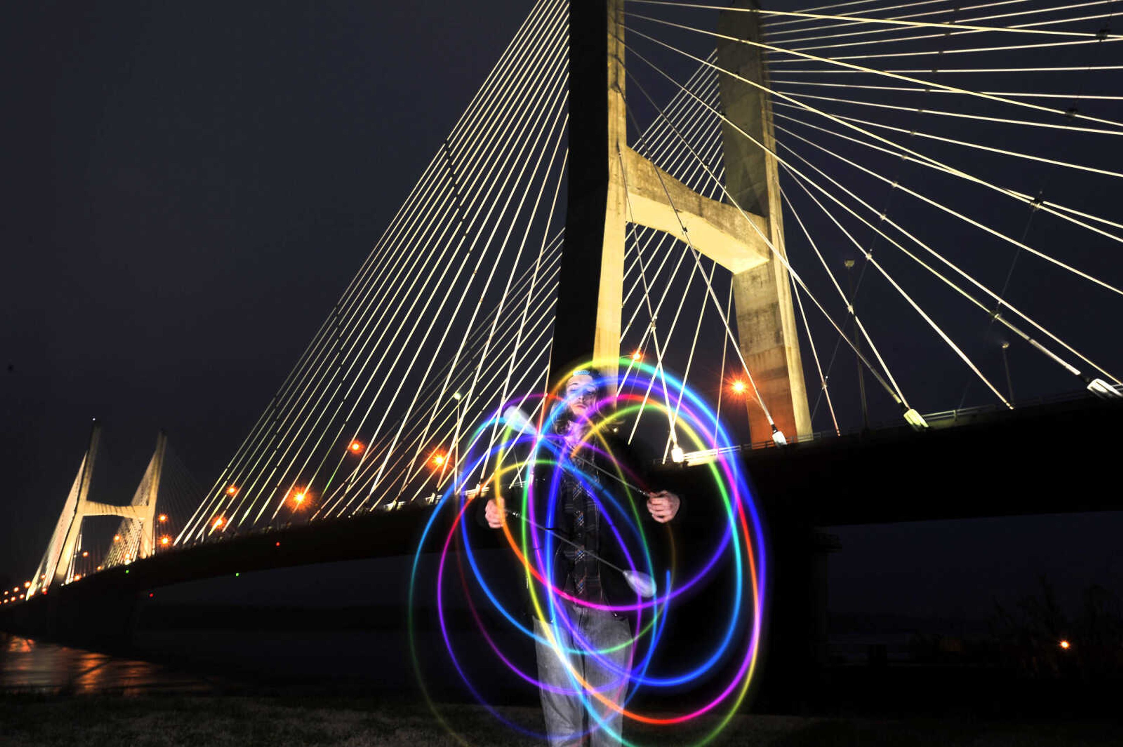 LAURA SIMON ~ lsimon@semissourian.com

Sky Smith demonstrates his LED poi skills in Cape Girardeau.