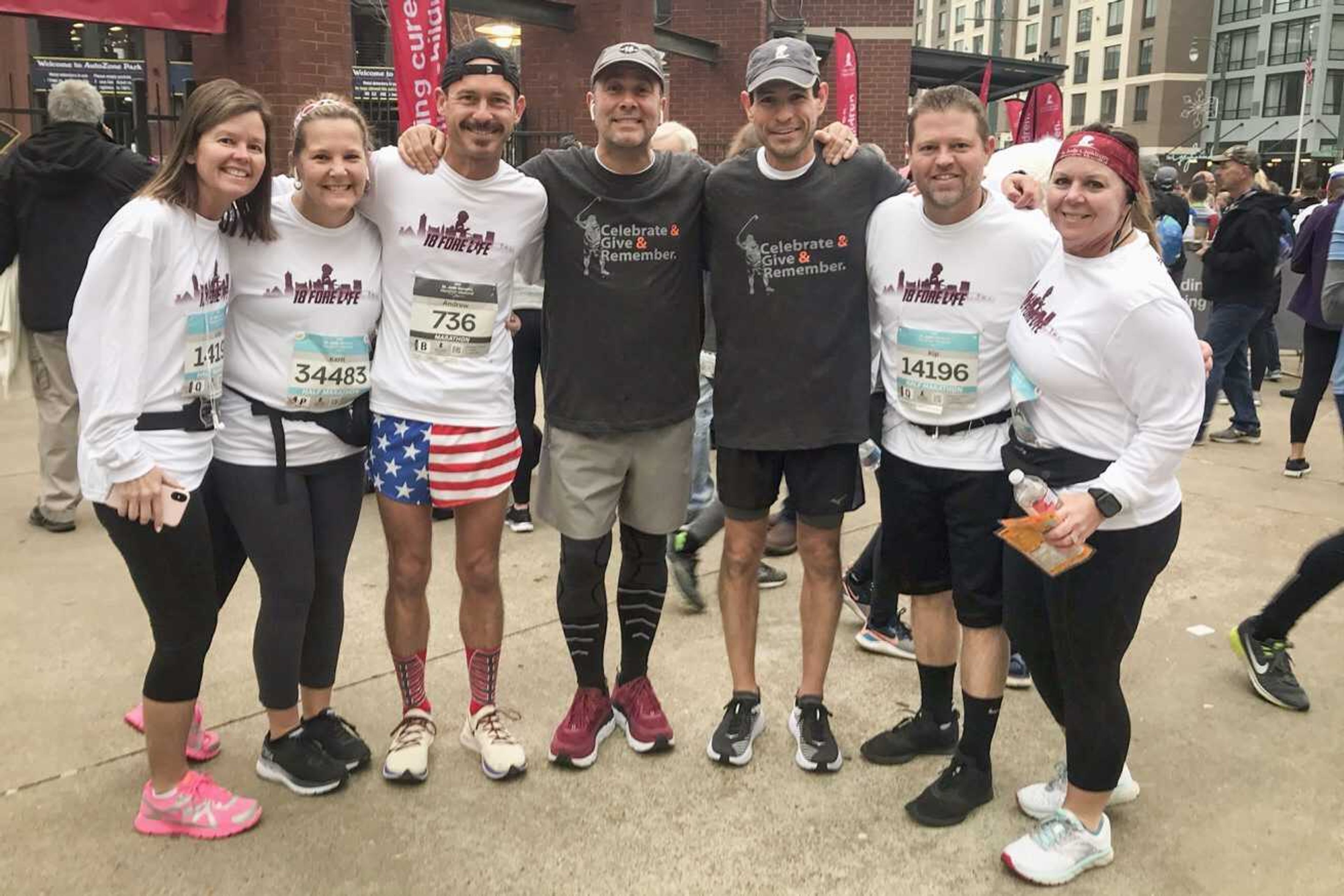 From left, Lisa Musgrave, Kerri Kruse, Andy Paladino, Scott Kruse, David Robinson, Kip Musgrave and Bobbi Kay Parker pose for a photo.