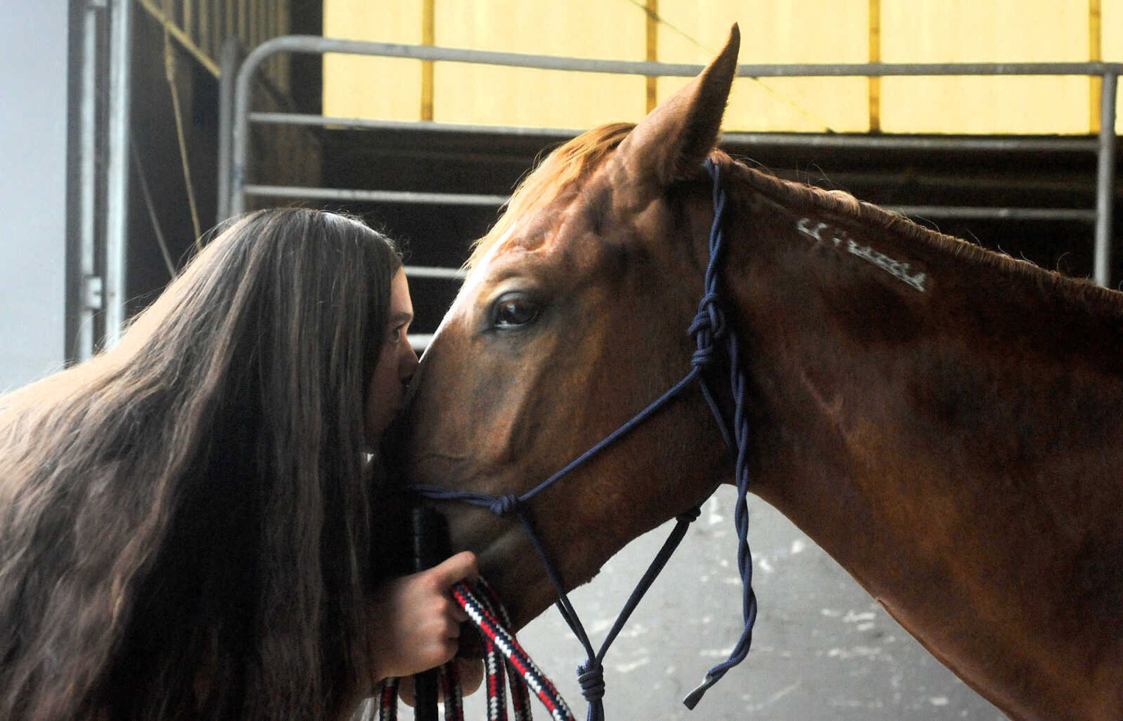 LAURA SIMON ~ lsimon@semissourian.com

Allison Elfrink and her wild mustang, Chico, at Flickerwood Arena in Jackson, Missouri, Wednesday, Aug. 5, 2015.