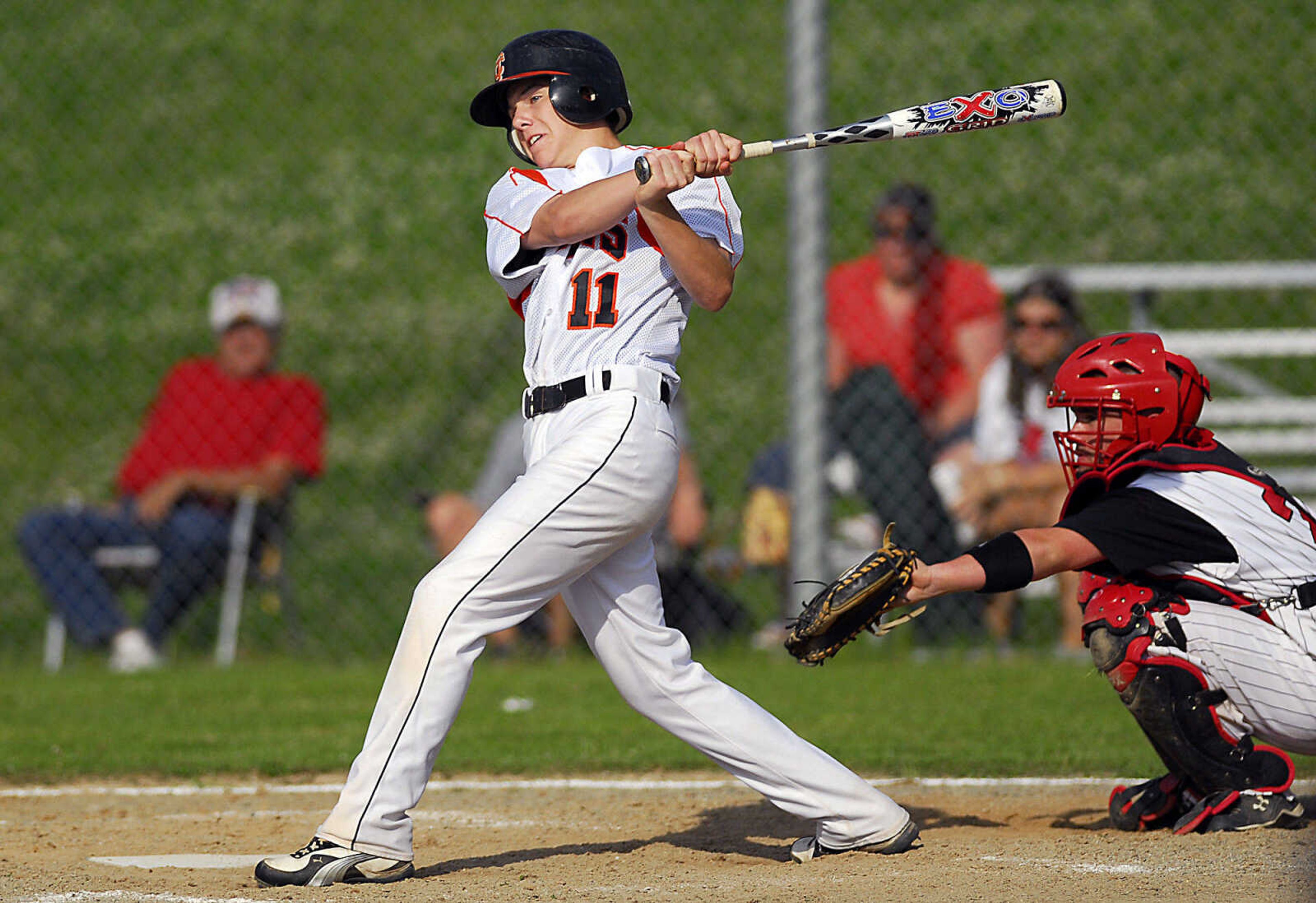 Central's Jared Green bats Monday, May 11, 2009, at Central High in Cape Girardeau.