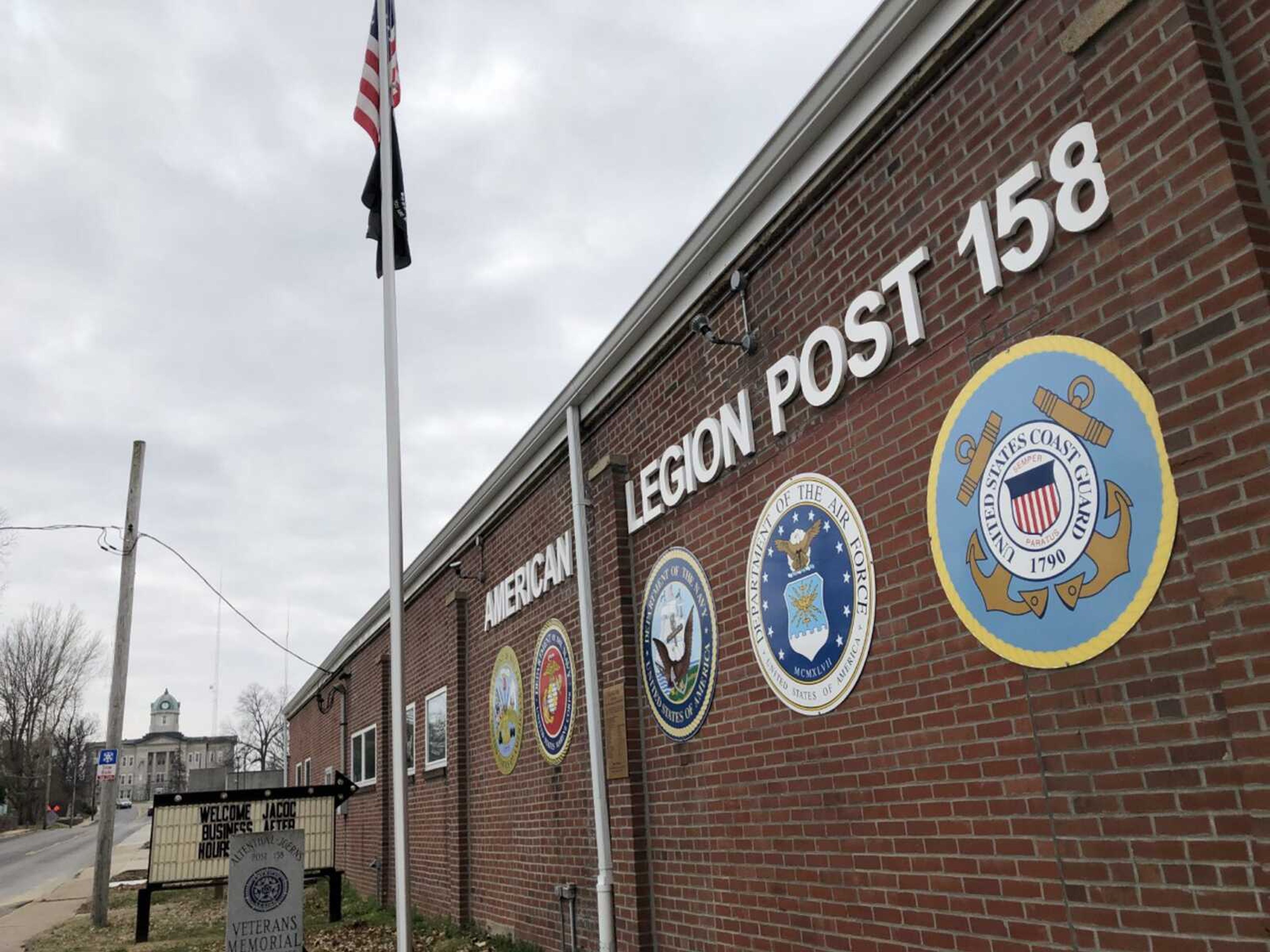 The exterior of the newly reopened American Legion Post 158 in Jackson is seen Tuesday.