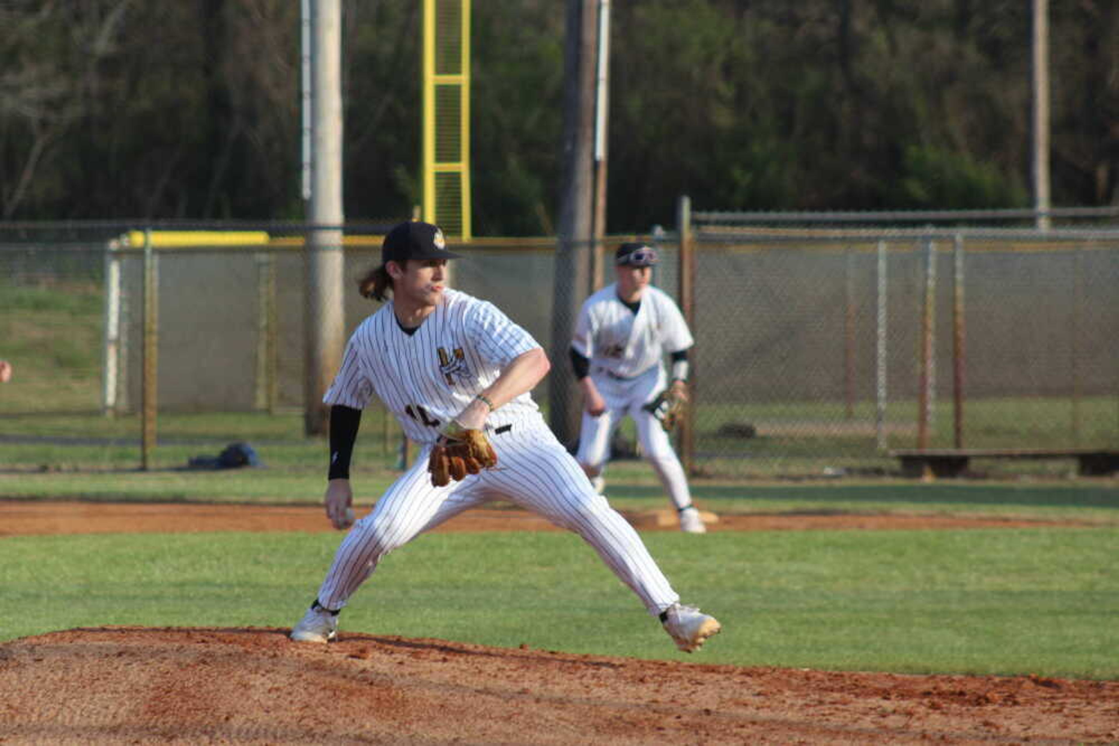 Ashton Williams on the mound at a regular season game at Indian Park.