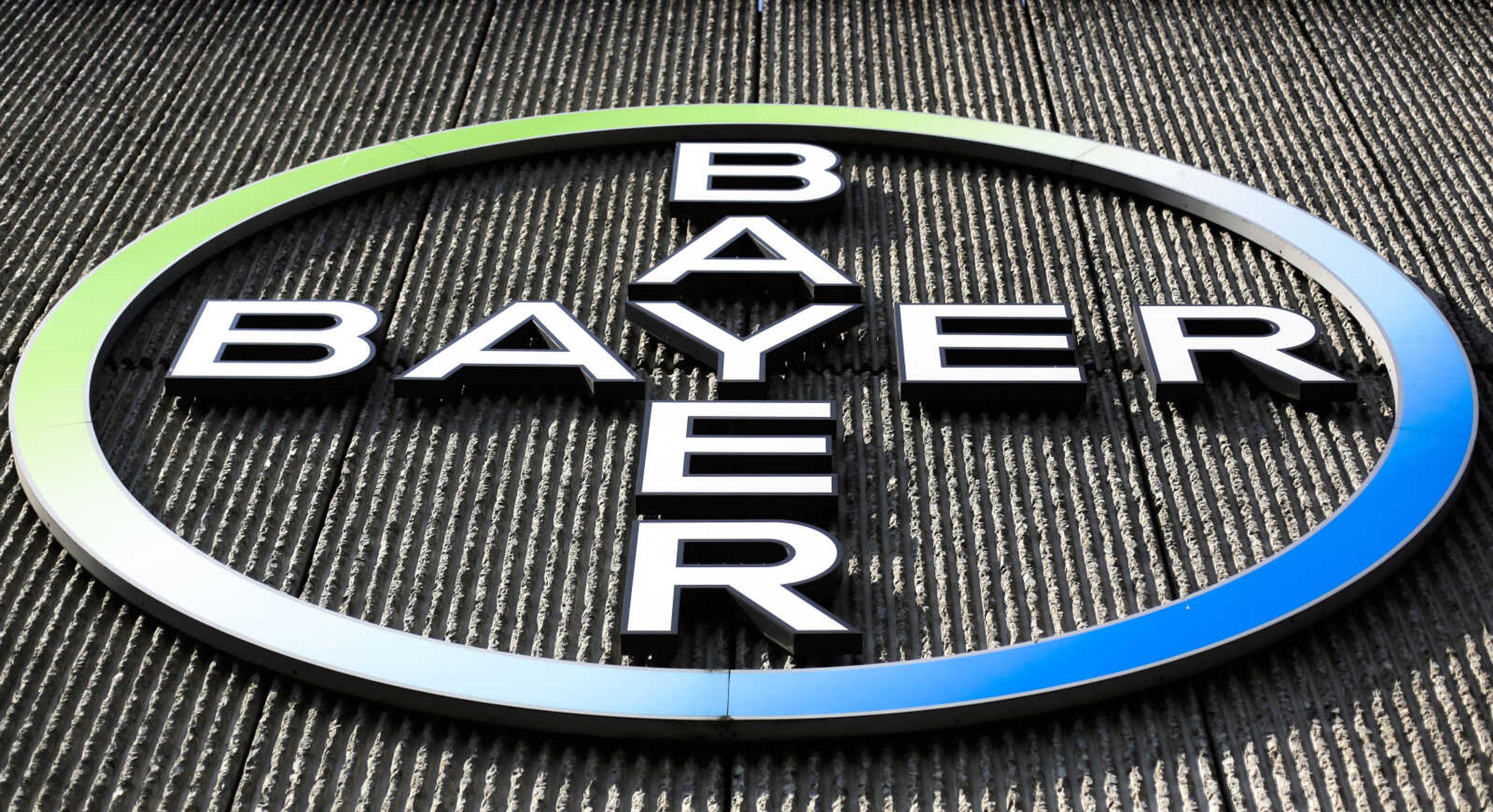 The Bayer AG corporate logo is seen on display on a building of the German drug and chemicals company May 23 in Berlin.