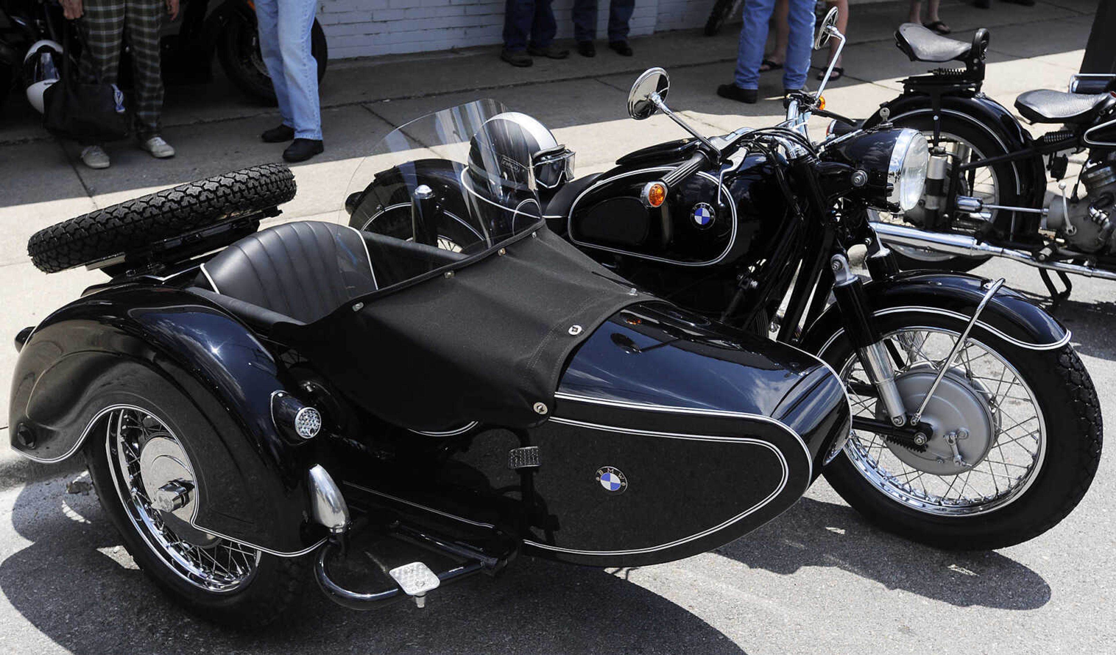 Colin Martin's 1967 BMW R60 at the Bikes on the River Vintage Motorcycle Show Saturday, June 8, at Grass Roots BMW, 28 S. Spanish St., in Cape Girardeau. Martin purchased the motorcycle in the 60s then sold it, only to buy it back years later. Approximately 50 vintage motorcycles, and numerous newer bikes, were on display at the show which is in its second year and sponsored by Grass Root BMW. While there was no entry fee money was collected to be donated to St. Jude Children's Research Hospital. Organizers plan on holding the show again next year.