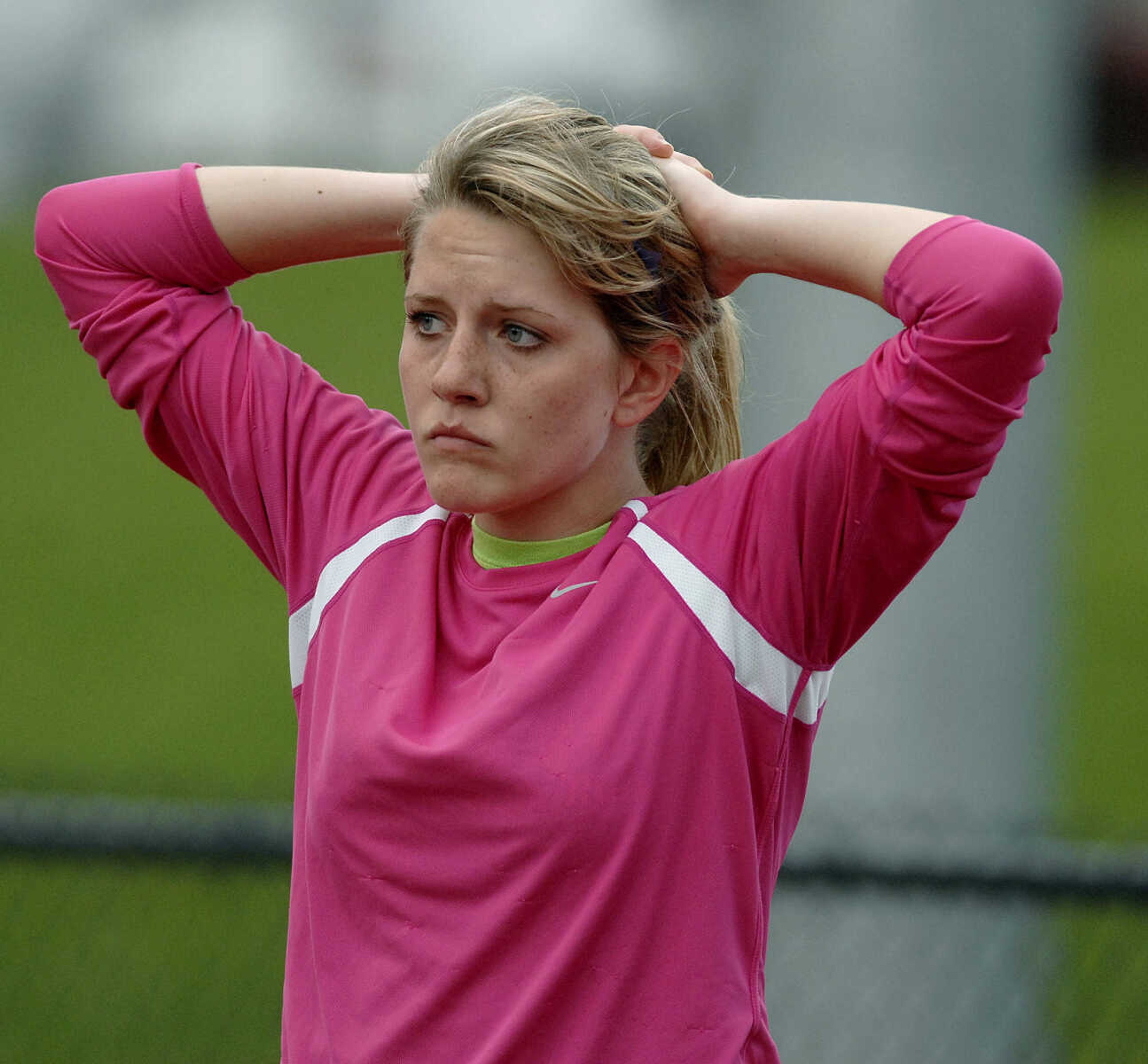 ELIZABETH DODD ~ edodd@semissourian.com
Notre Dame's Brianna Ziegler reacts to the loss against Notre Dame St. Louis 1-0 in the Class 2 quarterfinals game Thursday at Hillsboro.