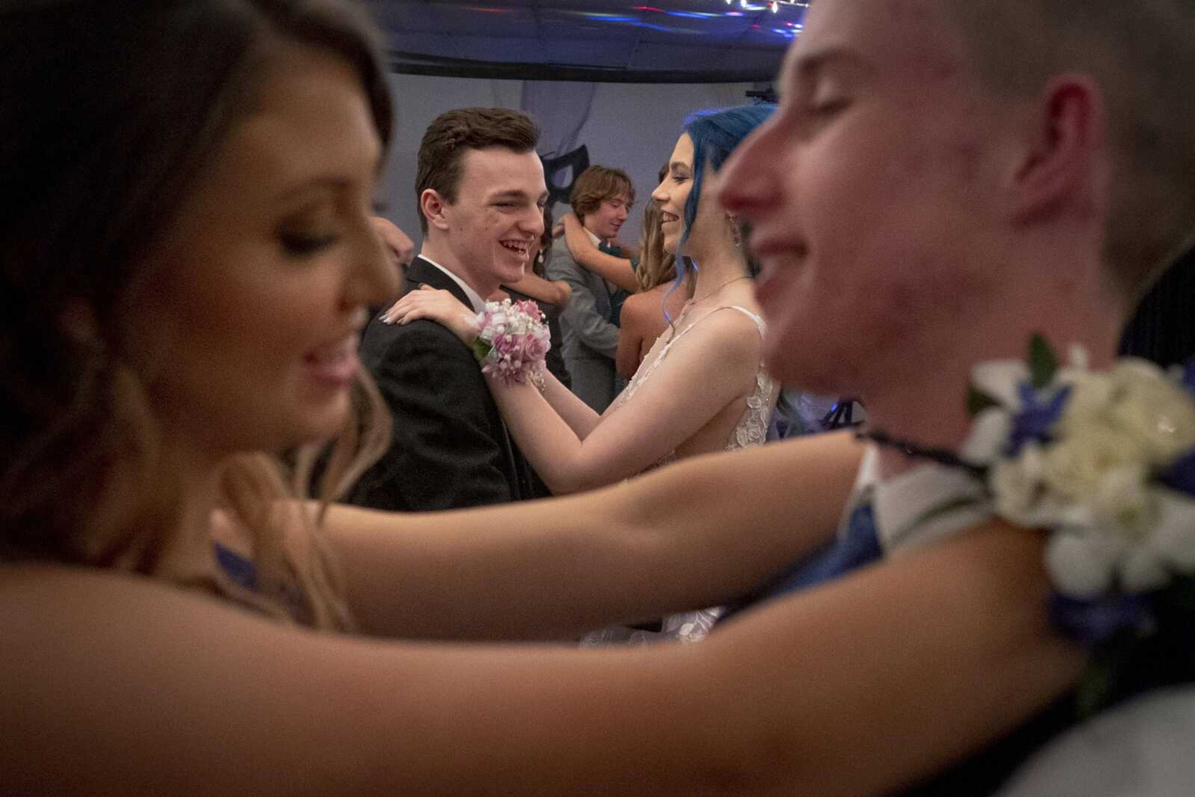 Students dance during the Saxony Lutheran prom Saturday, April 26, 2021, at  the Elks Lodge in Cape Girardeau.