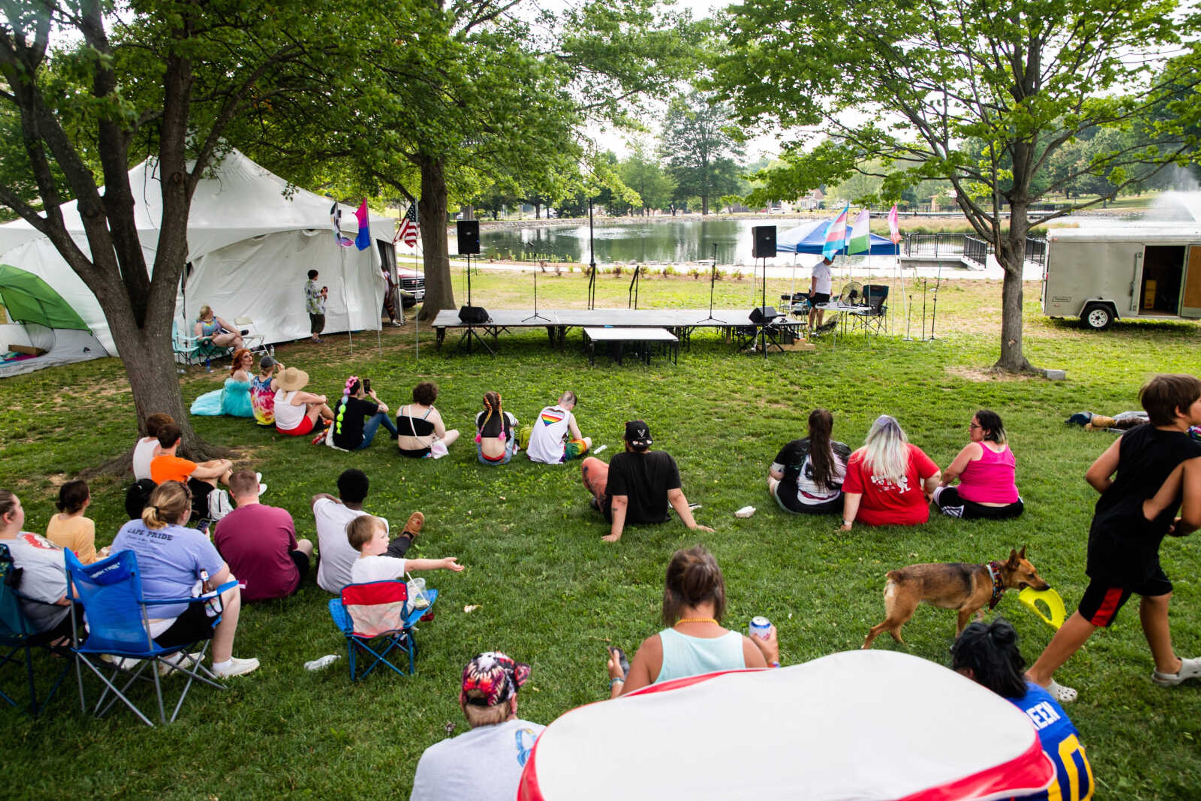 Community members attend the annual Pride in the Park celebration on Sunday, June 4 at Capaha Park.