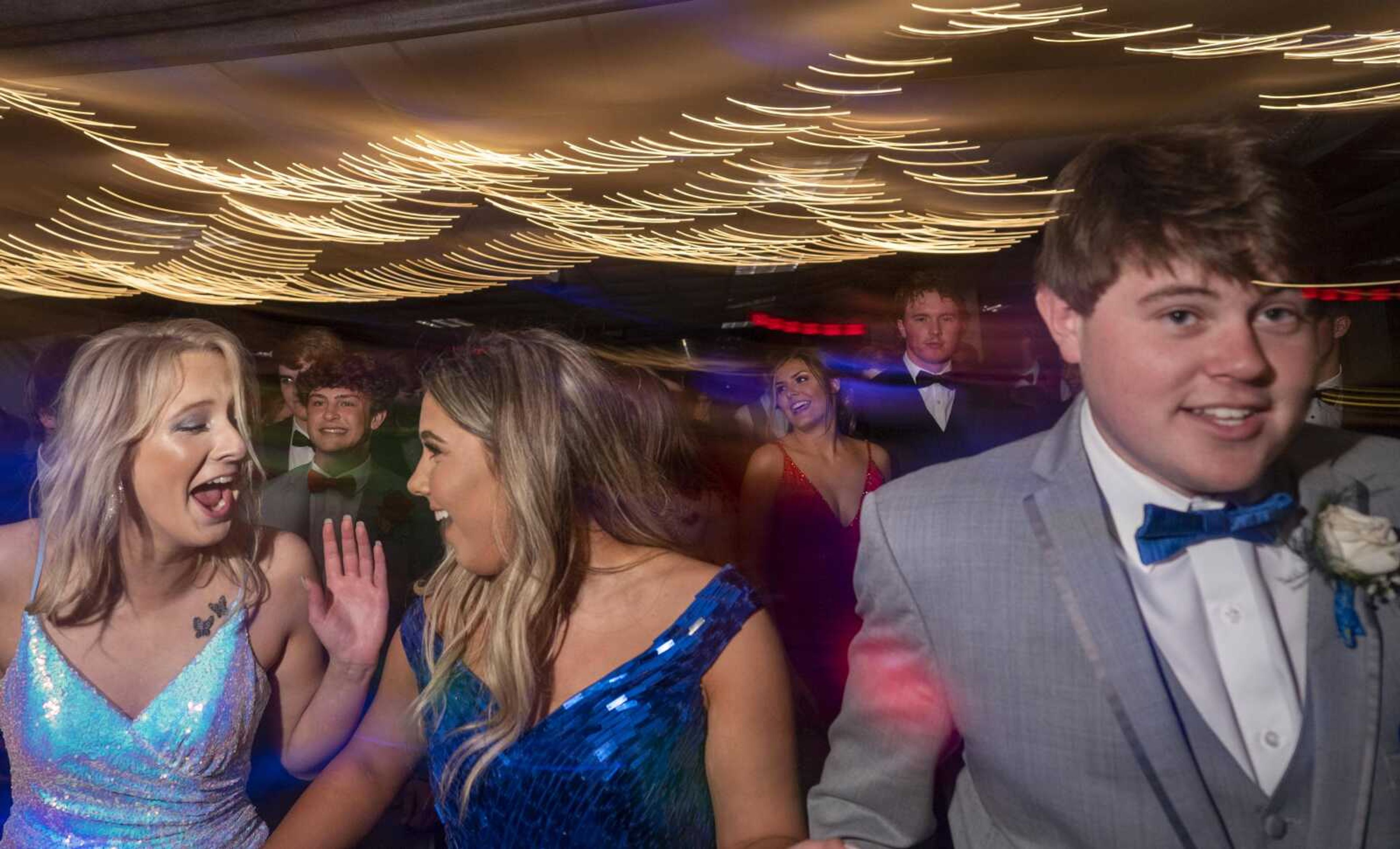 Students dance during the Saxony Lutheran prom Saturday, April 26, 2021, at  the Elks Lodge in Cape Girardeau.