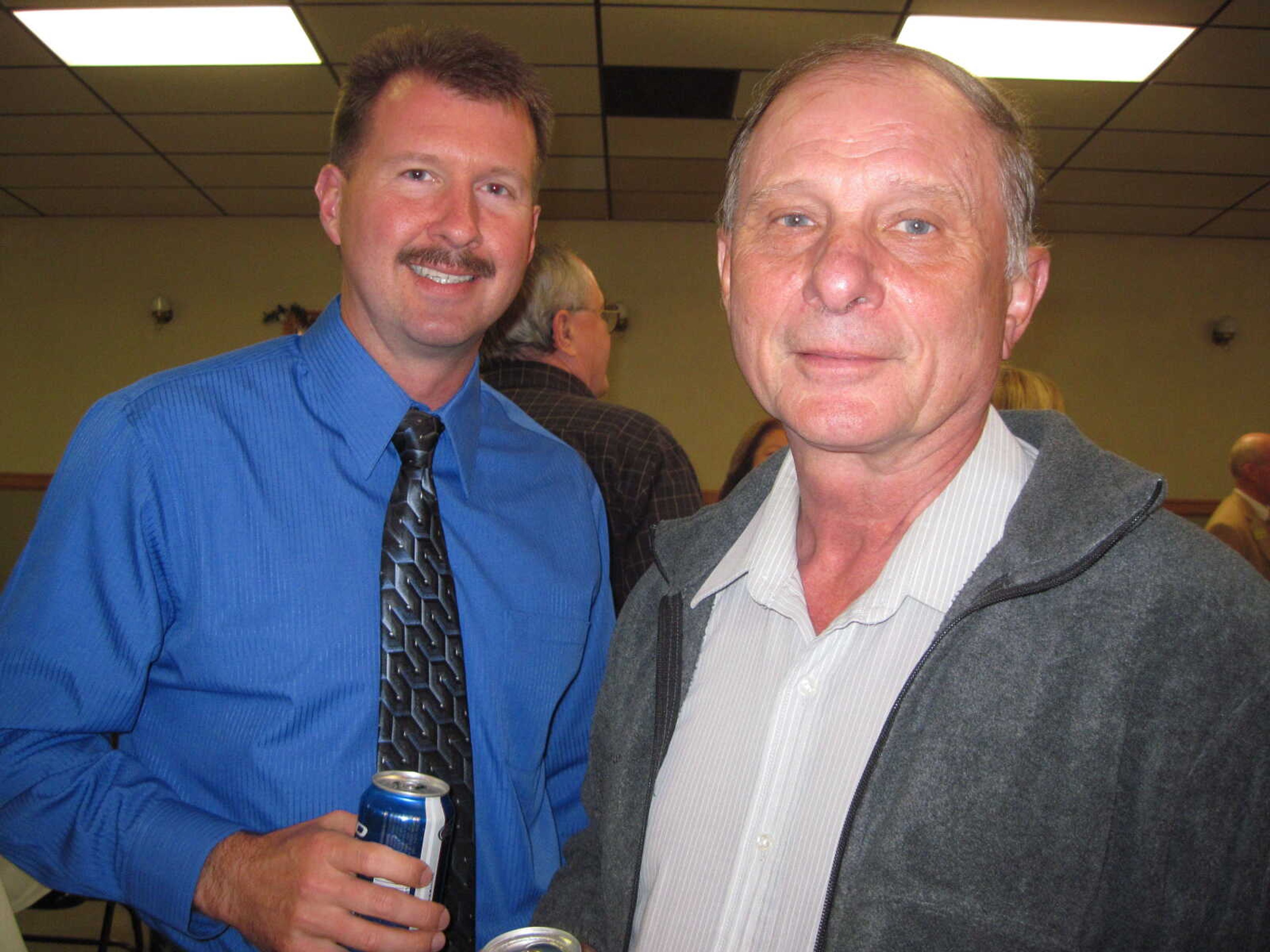 BRIAN BLACKWELL ~ bblackwell@semissourian.com 

Mark Heisserer and Kenneth Heisserer attended the Jackson Chamber of Commerce Educator of the Year Banquet at the Knights of Columbus Hall in Jackson on Thursday, April 8, 2010.