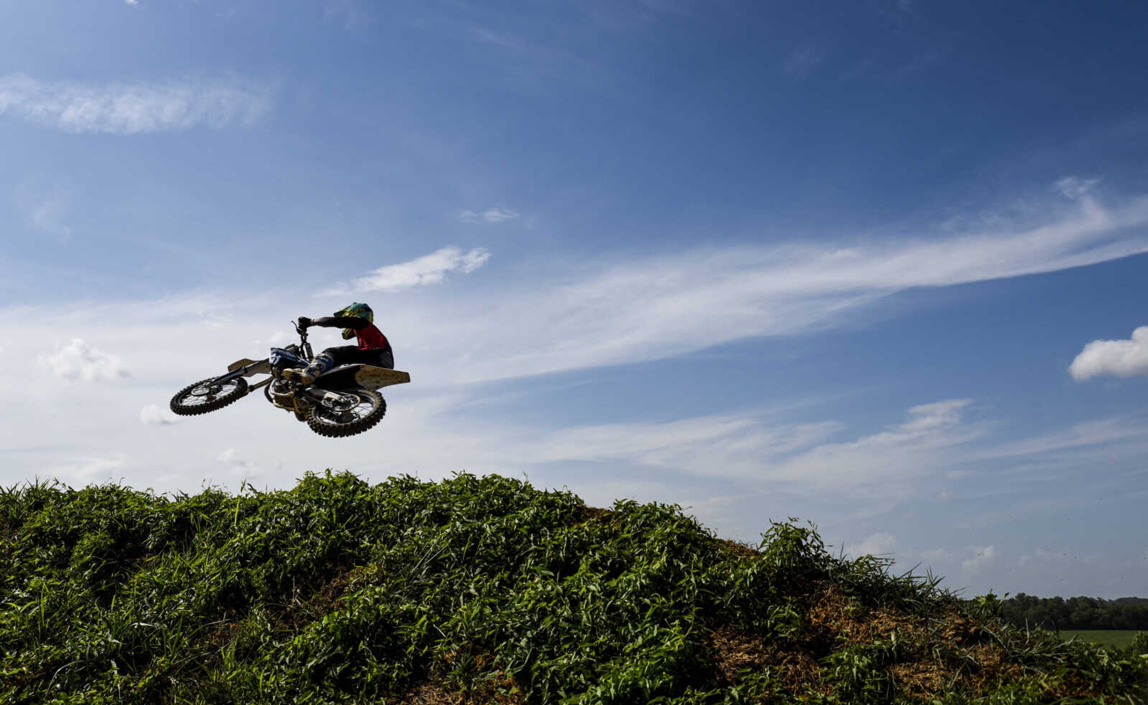 Kody Lorenz, of Jackson, rides during an open practice session at Sky High Motocross Park Wednesday, June 20, 2018 in Old Appleton.