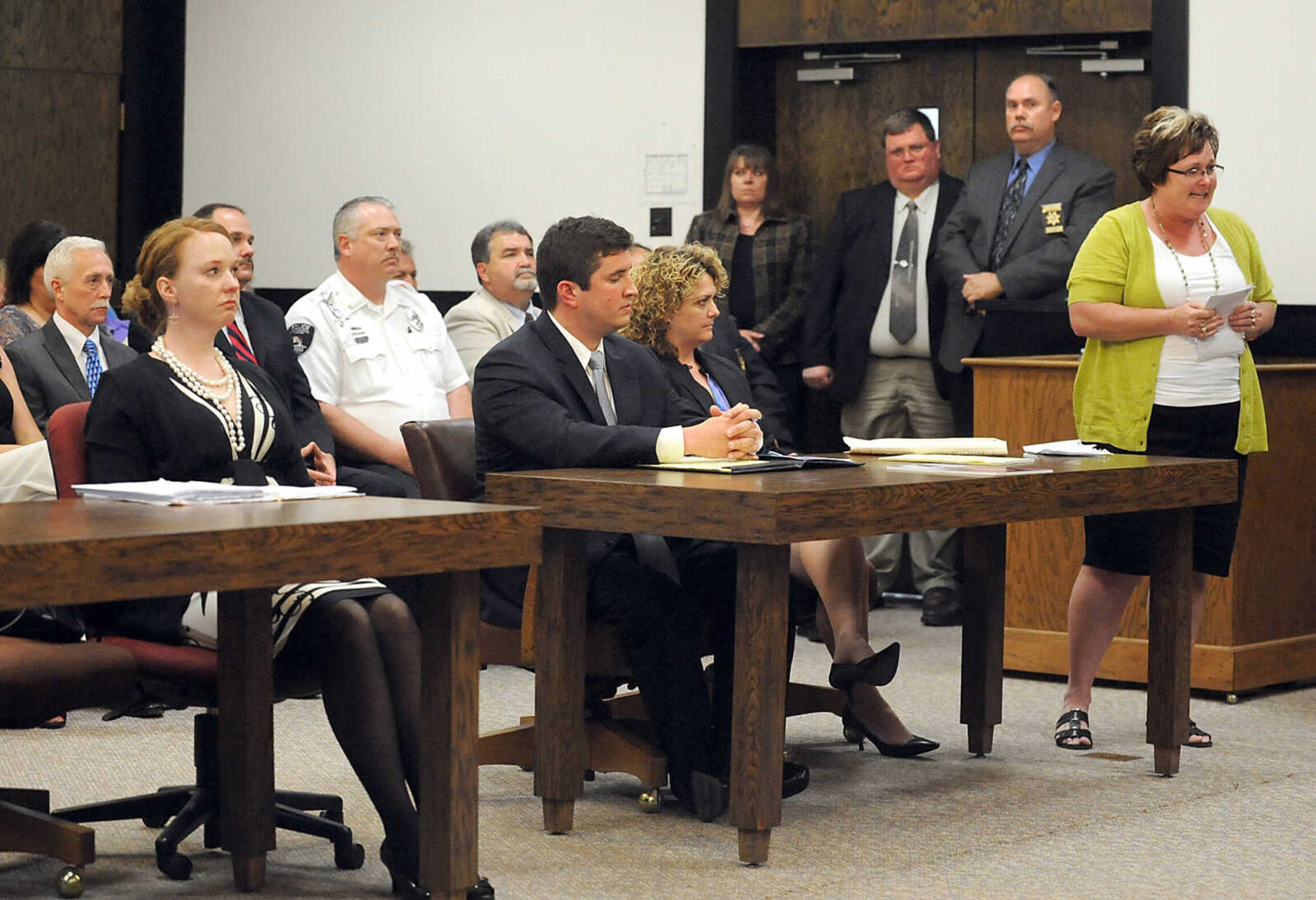 LAURA SIMON ~ lsimon@semissourian.com 
Cheryl Brenneke gives her victim impact statement, Thursday, June 6, 2013, at the Cape Girardeau County Courthouse. Clay Waller pleaded guilty to second-degree murder for the death of the Brenneke's sister, Jacque Waller. Jacque Waller went missing June 1, 2011. Her body was found last Wednesday in Southern Illinois.